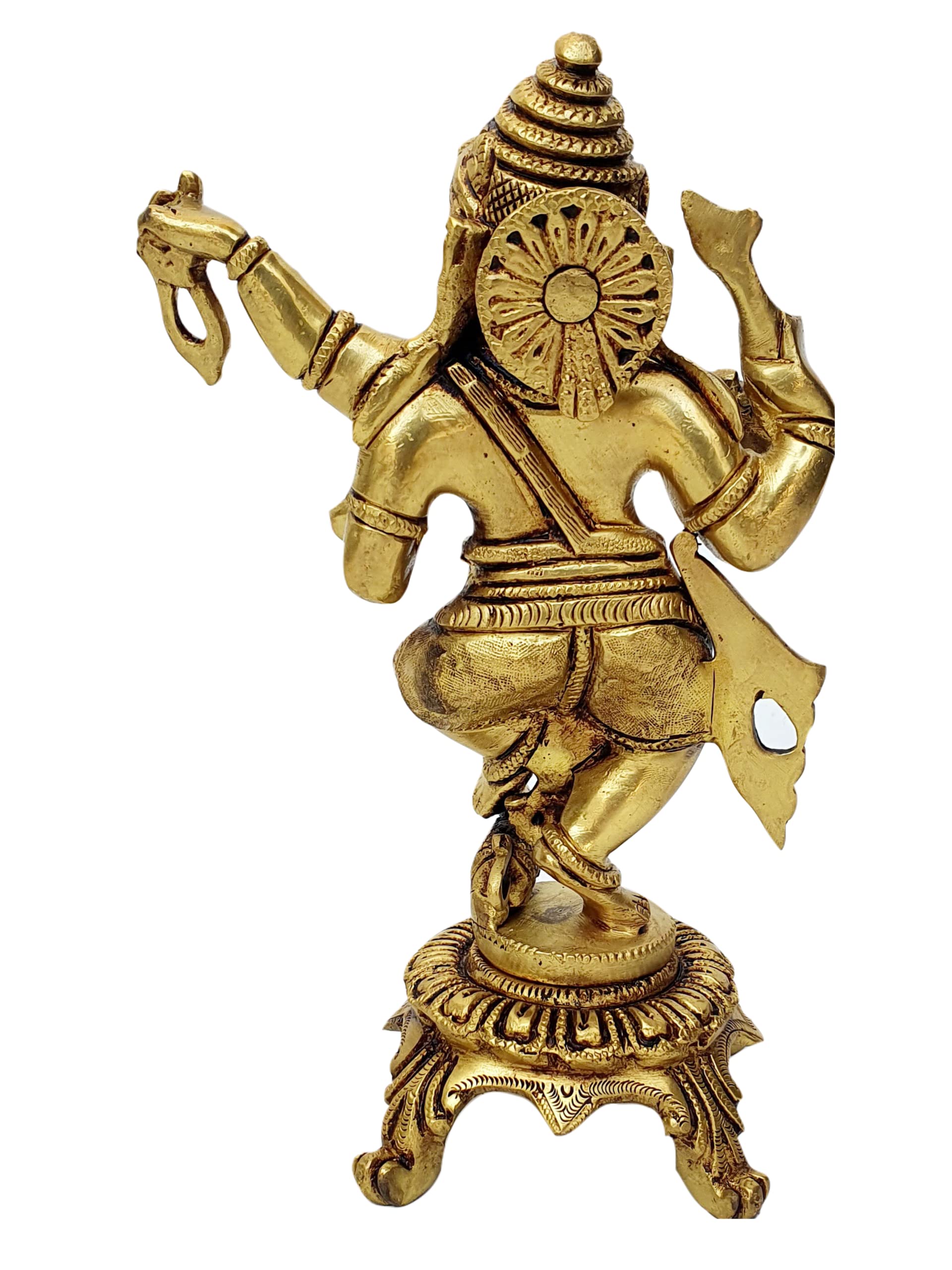 Mohan Jodero Brass Elegant Lord Dancing Ganesha Ganpati Golden Finished