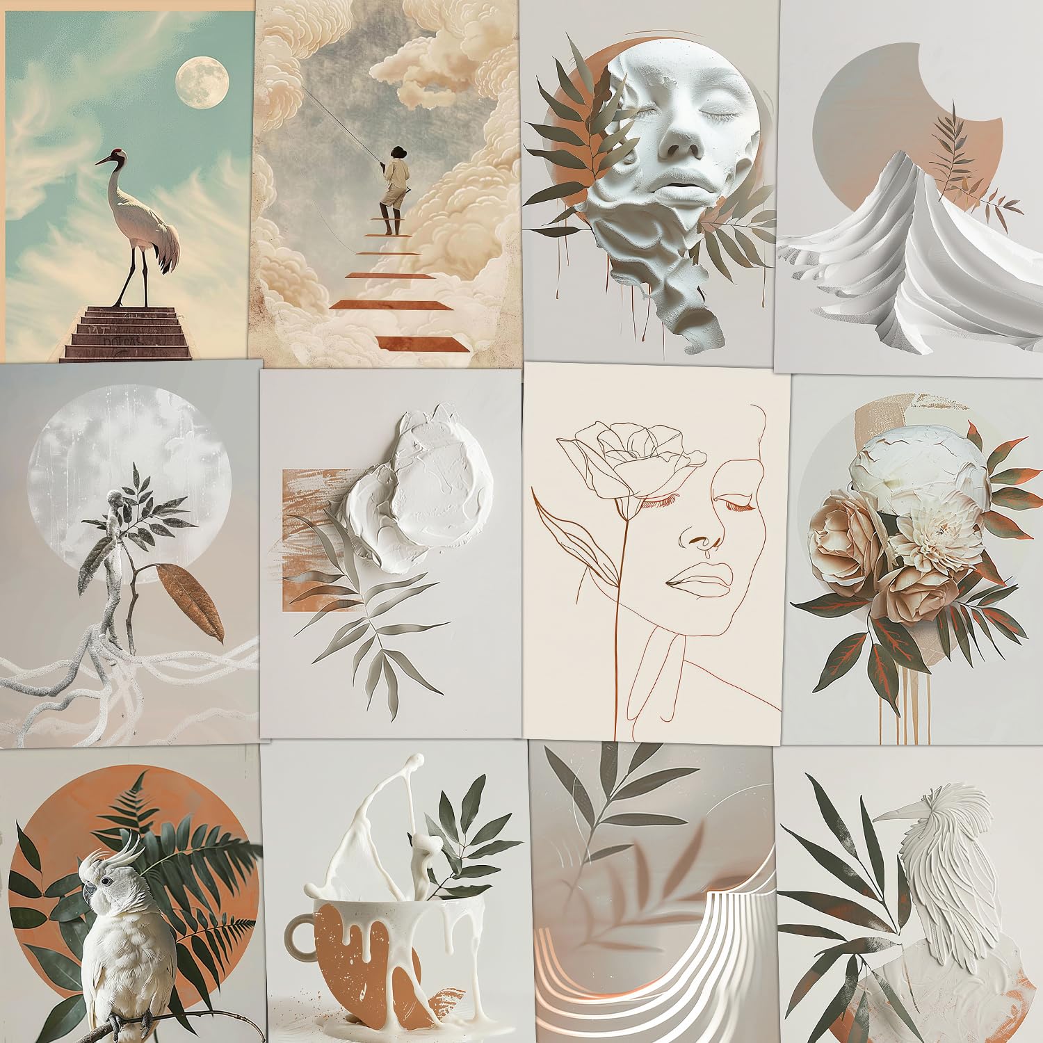 Wallgasm BOHO Posters Set - Set of 54, 4 x 6 Inches Posters Aesthetic Room Decor Item | Posters for Bedroom, Livingroom Decor |