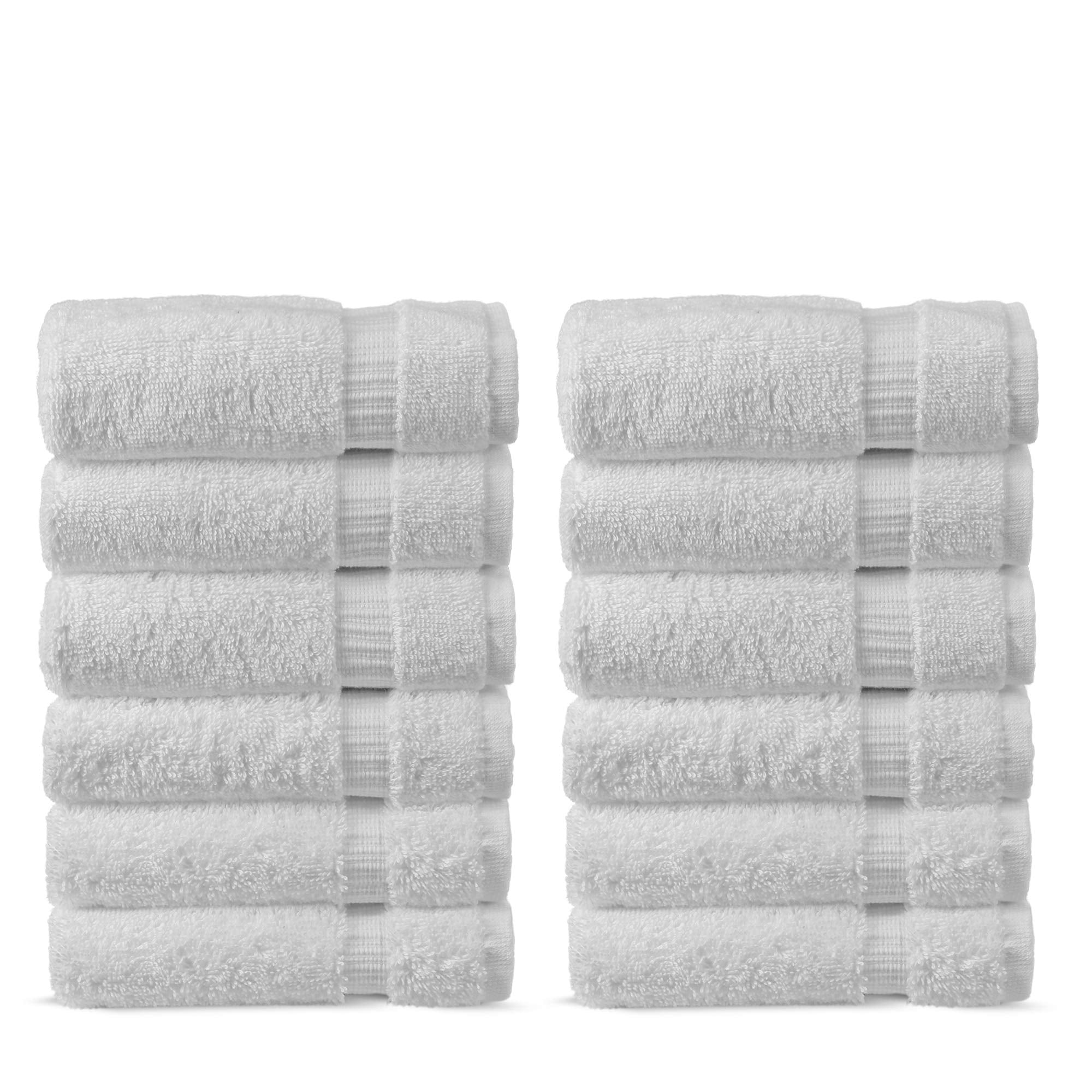Chakir Turkish Linens | Hotel & Spa Quality 100% Cotton Premium Turkish Towels | Soft & Absorbent (12-Piece Washcloths  White)