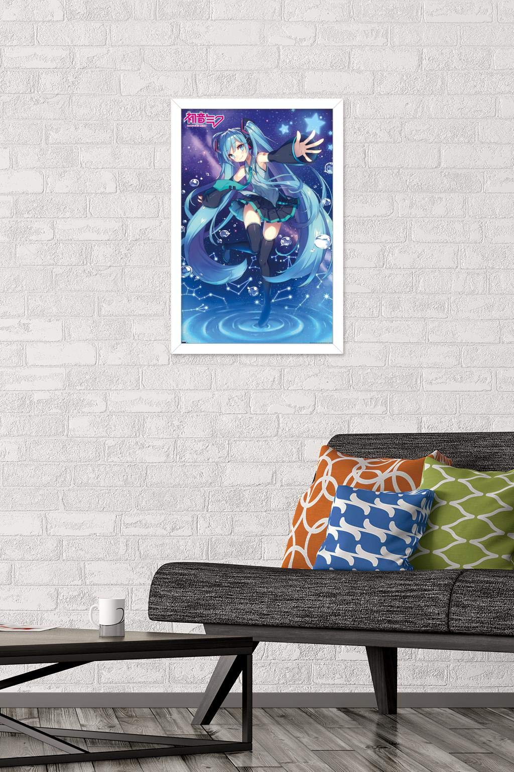 Trends International Hatsune Miku - Stars Wall Poster, 14.72'' X 22.37'', White Framed Version