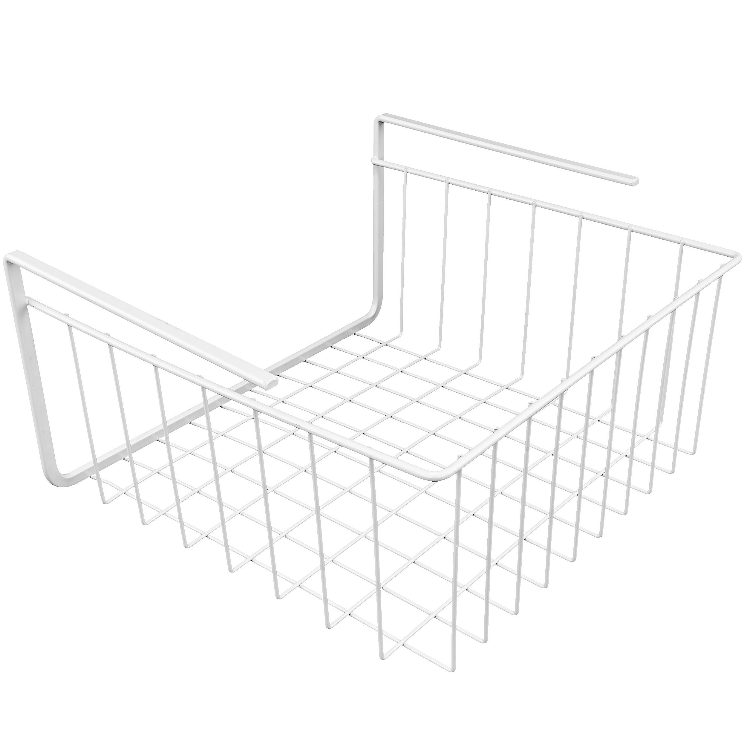 Southern Homewares White Wire Under Shelf Storage Organization Basket 11-Inch