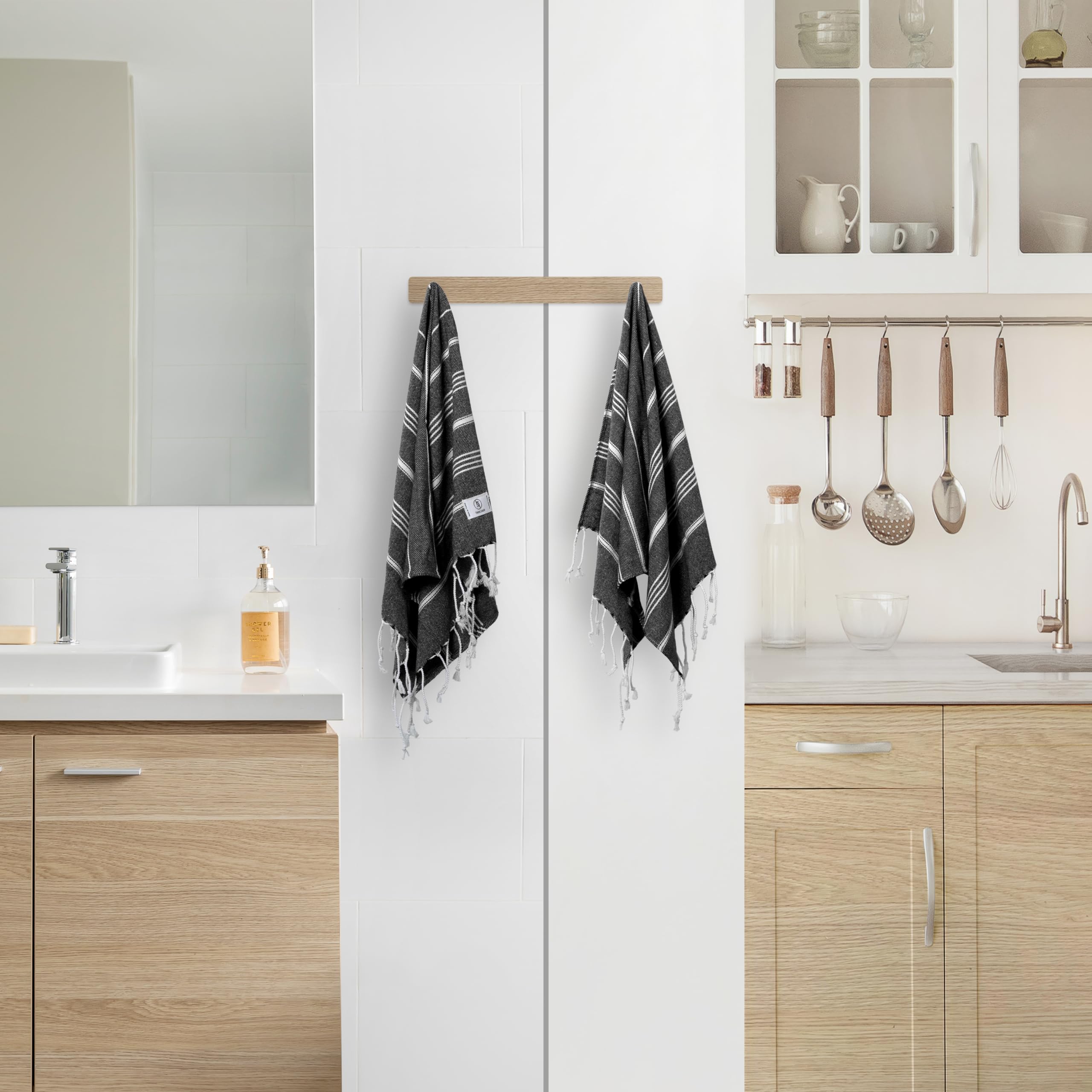 Ossano Towels Turkish Classic Hand Towel Set Of 2 - Decorative Towels For Kitchen And Bathroom - Versitale -Tea, Drying, Hand, D