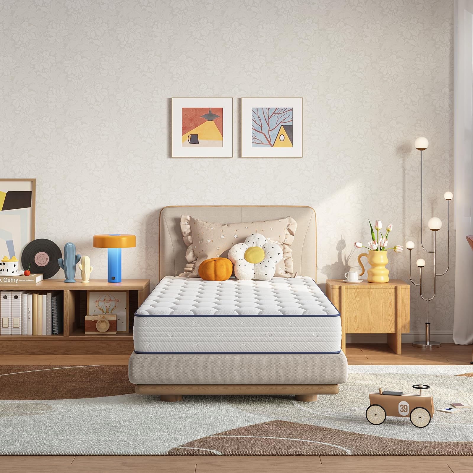 Novilla Queen Mattress 8 Inch,Foam And Spring Hybrid Mattresses For Comfortable Sleep,Steel Coils For Durable Support,Certipur-U