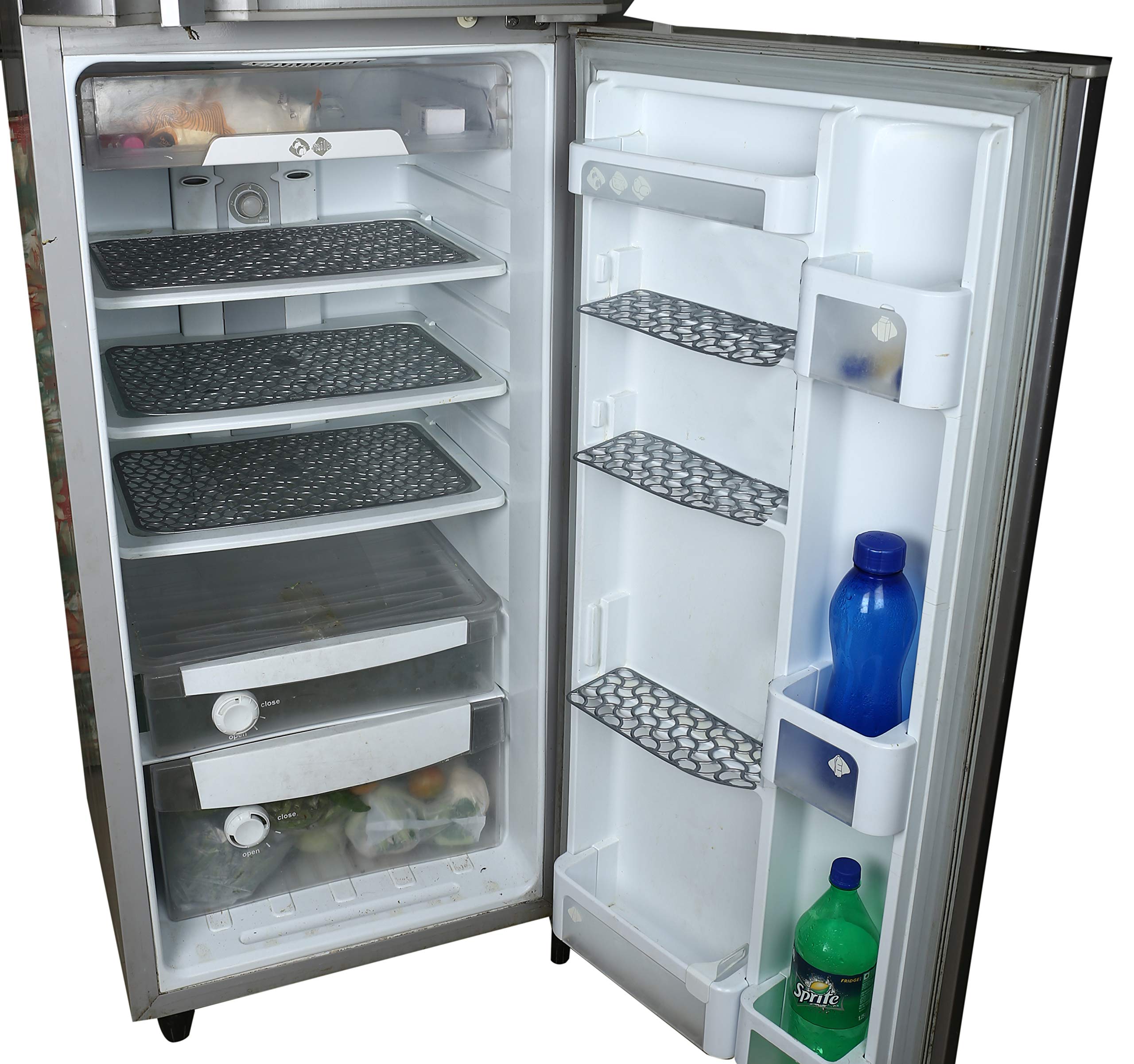 Kuber Industries Pvc Fridge Mat With Fridge Door Tray Mat 6 Pcs, Grey