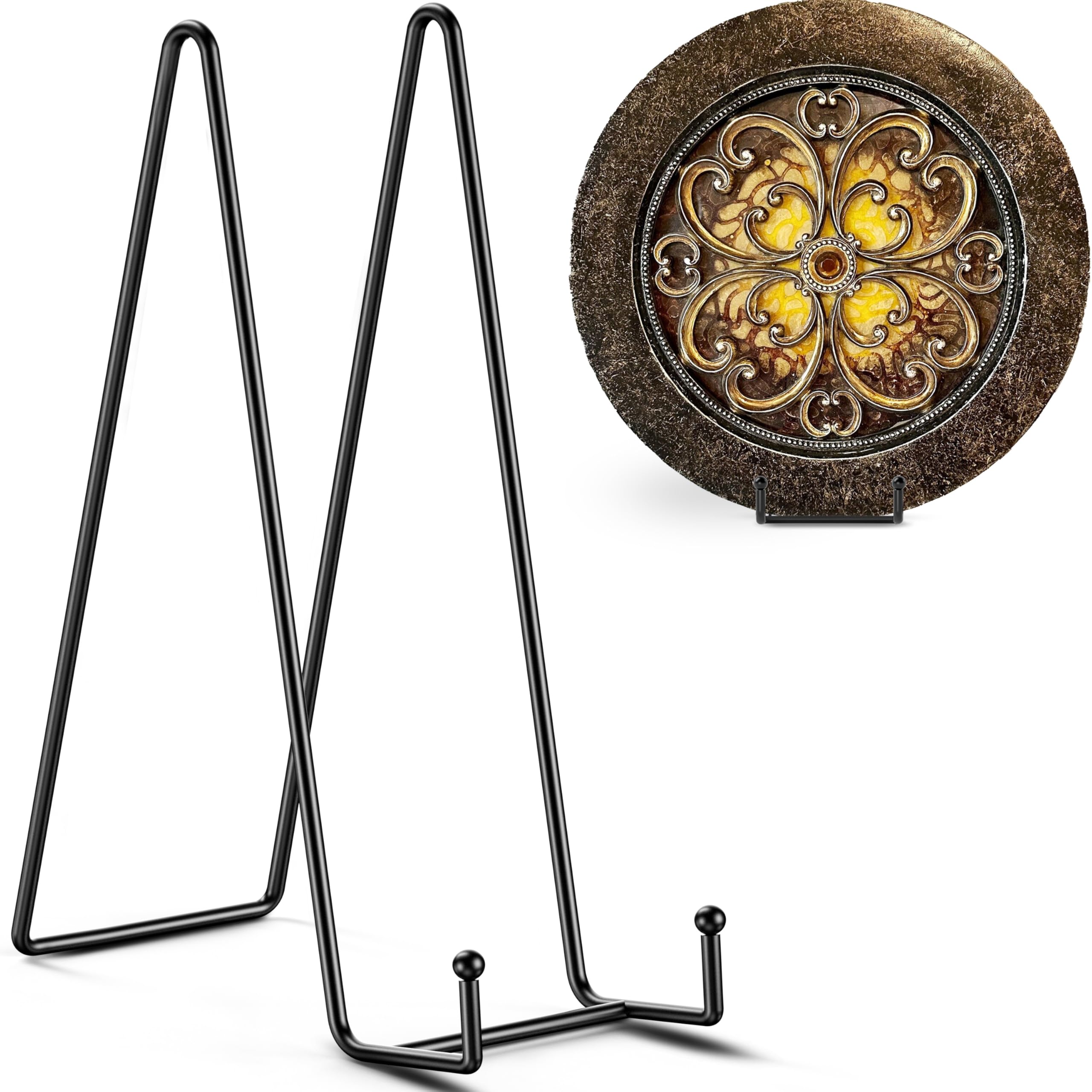 TR-LIFE 16 Inch Heavy Duty Plate Stand (2 Pack) - Metal Display Easel for Large Plates, Picture Frames, Signs, Posters, and Deco