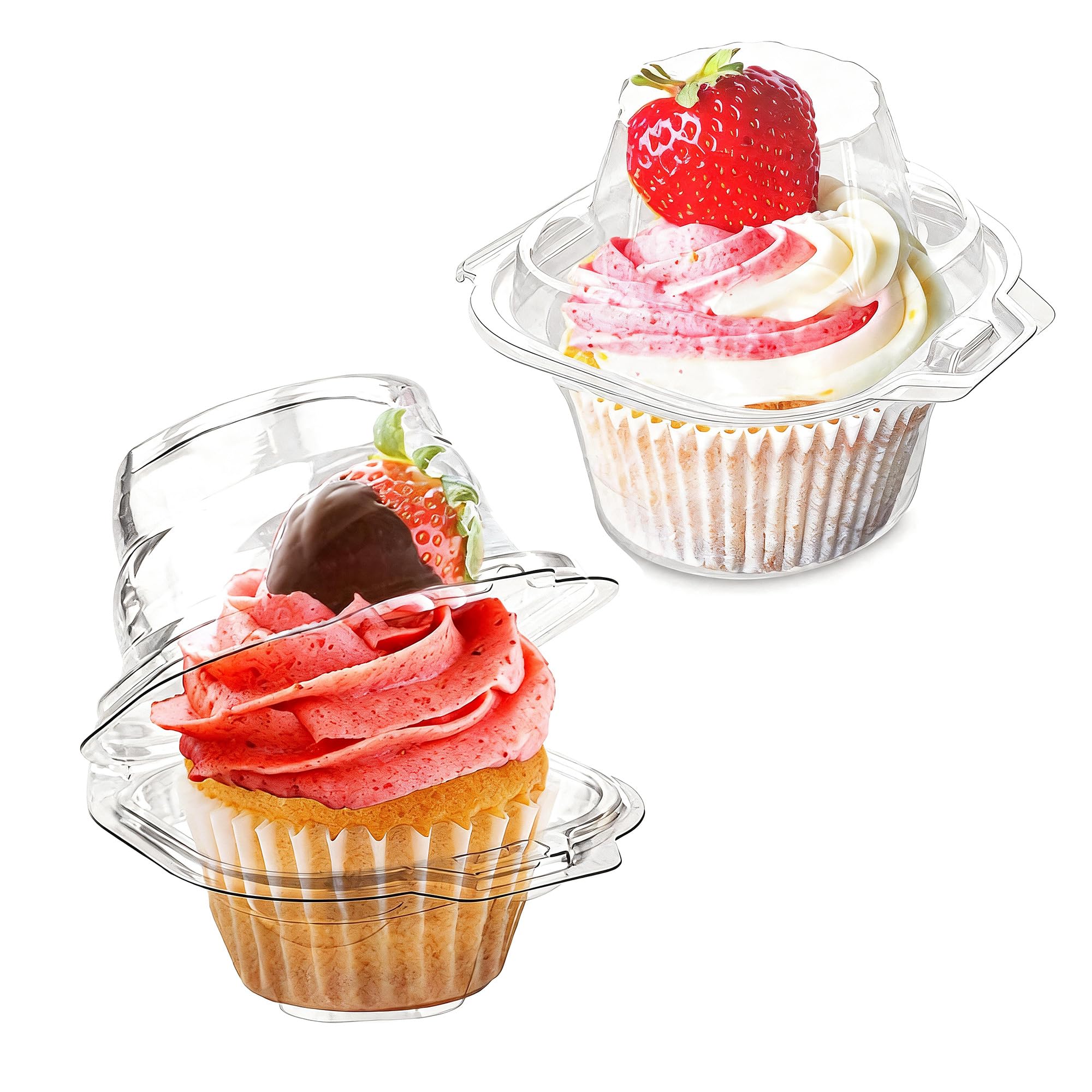 LOKQING 150 Pcs Cupcake Boxes Individual Cupcake Containers with Lid