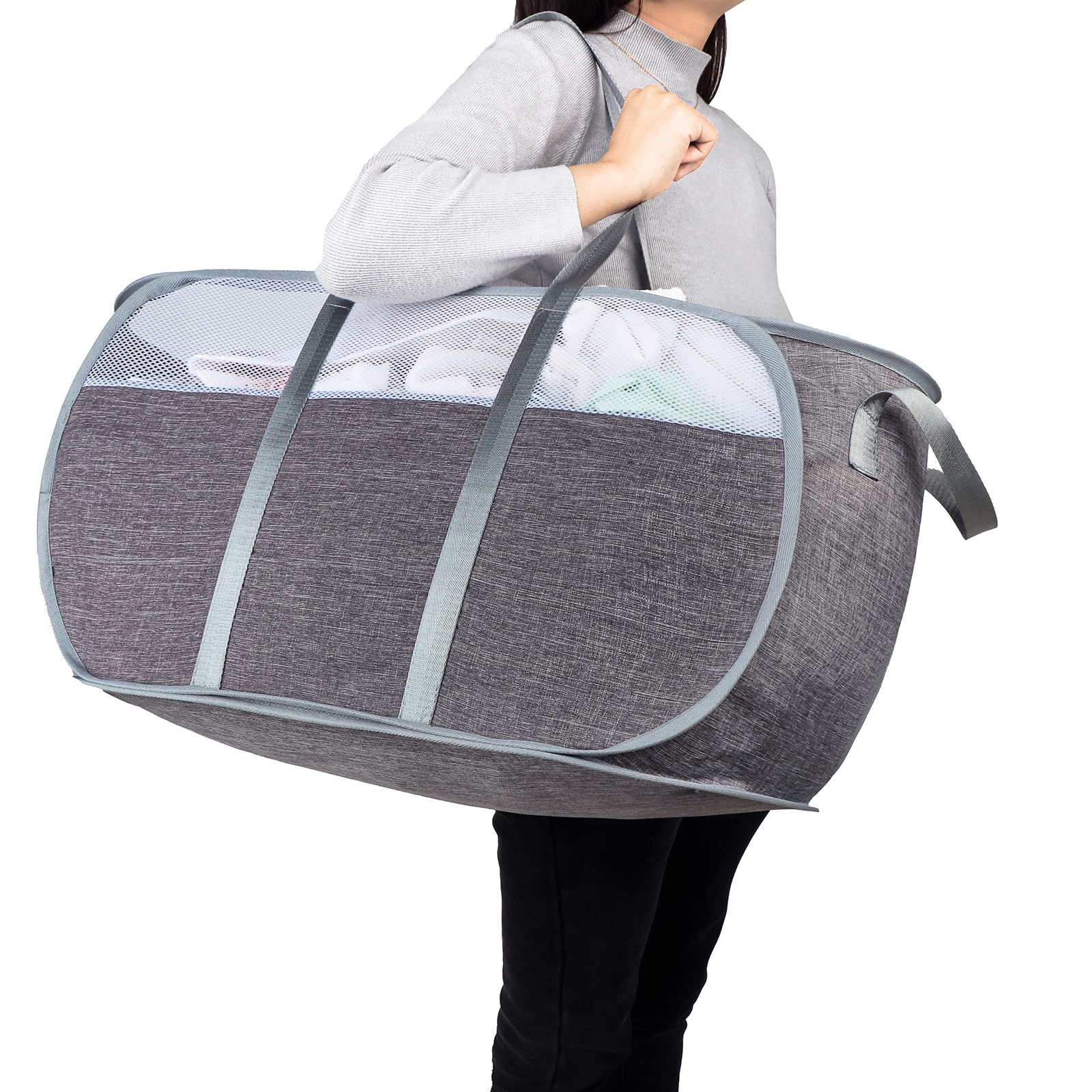 Pop Up Laundry Hamper,With Durable Handles Collapsible Laundry Basket,Easy To Open And Fold For College Dorm,Kids Room,Travel (G