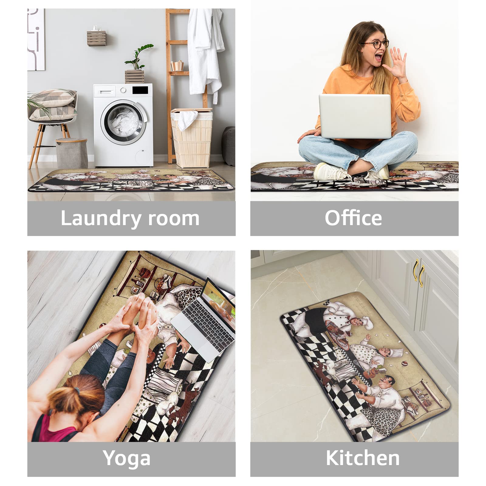 Kitchen Fat Chef Man Mats And Rugs Non Slip Anti Fatigue Washable Kitchen Floor Mats For In Front Of Sink And Bathroom Carpet Do