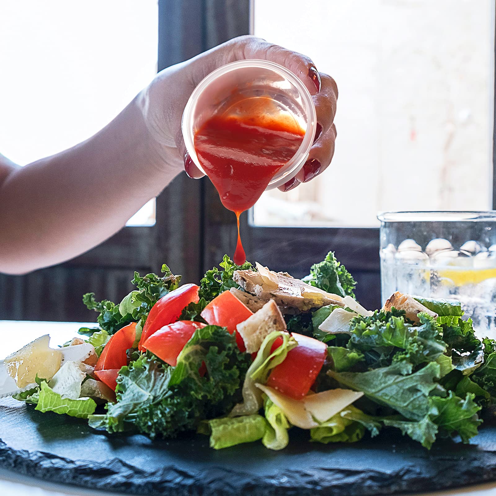 Freshmage Salad Dressing Containers, Set Of 6 2.7-Oz Sauce Containers With Airtight Leakproof Locking Lids, Bpa-Free Stackable S