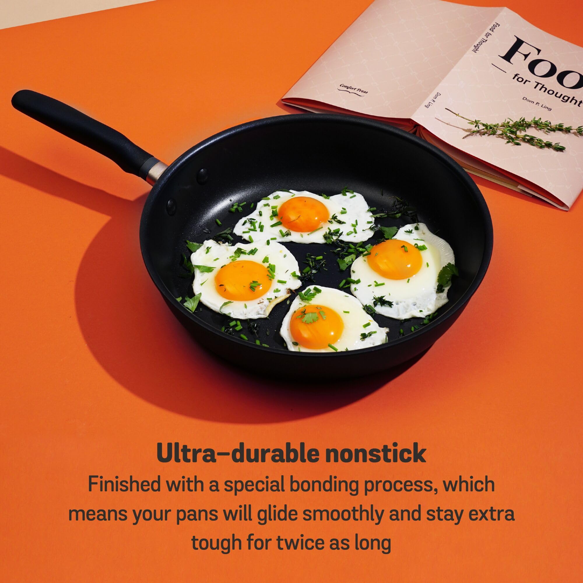 Meyer Accent Series - Hard Anodized Nonstick and Stainless Steel Pots and Pans / Essential Cookware Set, 6 Piece, Matte Black