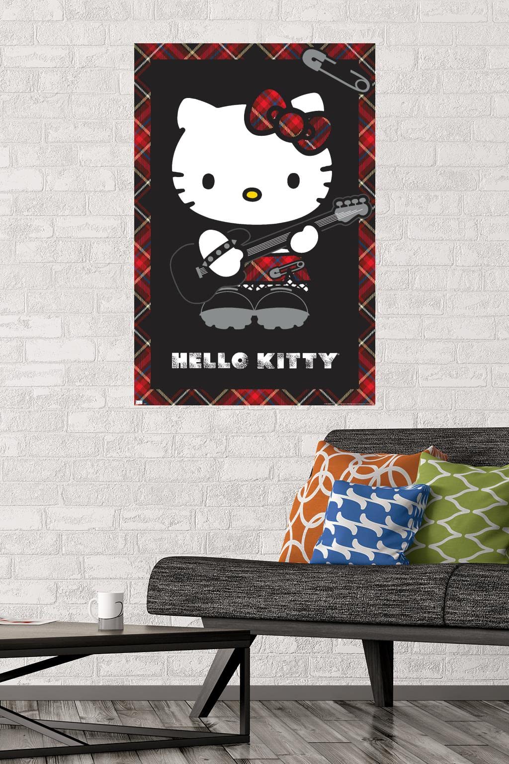 Trends International Hello Kitty: 22 Punk Red Wall Poster, 34L X 22.4W, Unframed Version