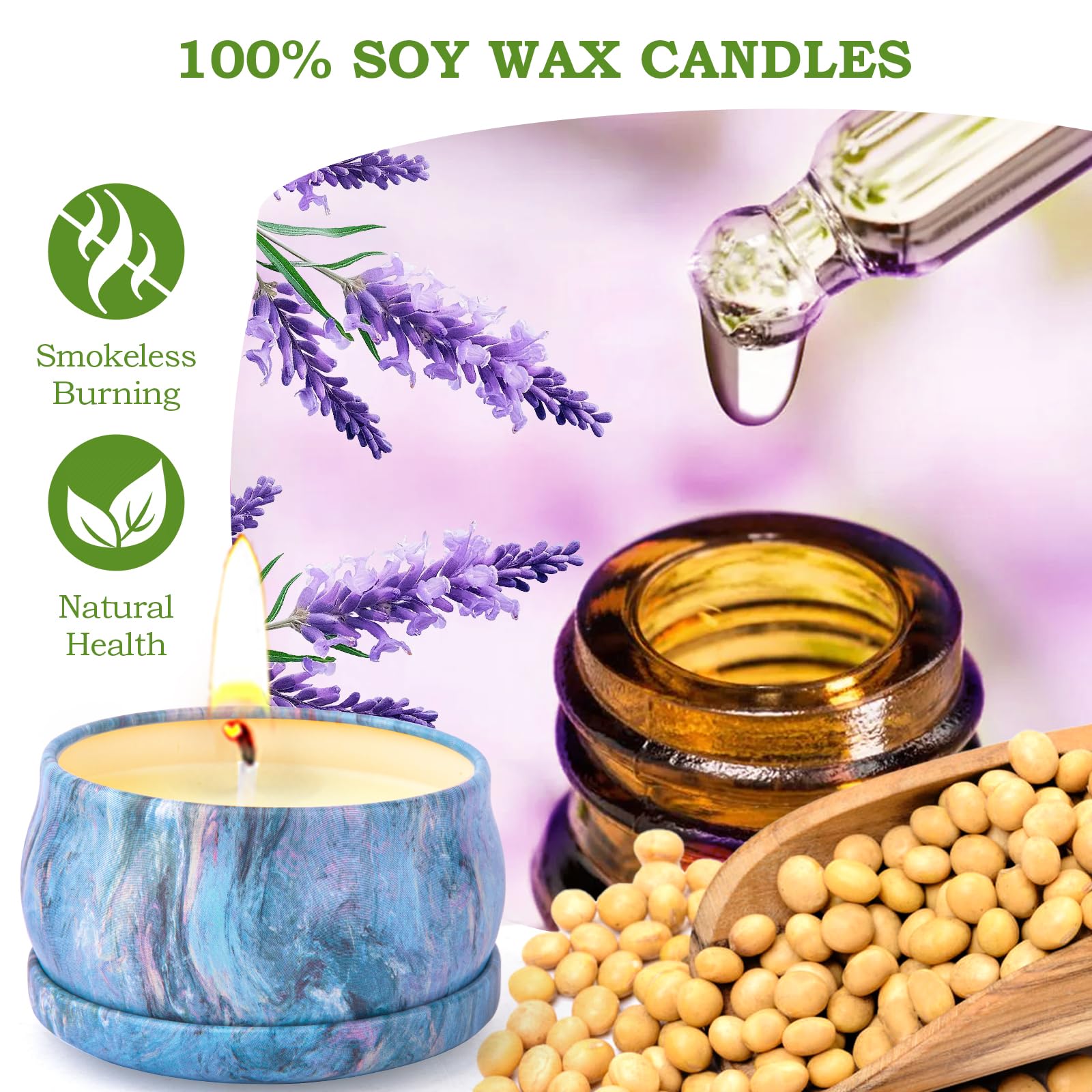 Scented Candles Gift Set, 9 Pack Candles for Home Scented Long Lasting Natural Soy Wax Aromatherapy Candle Set Birthday Gifts fo