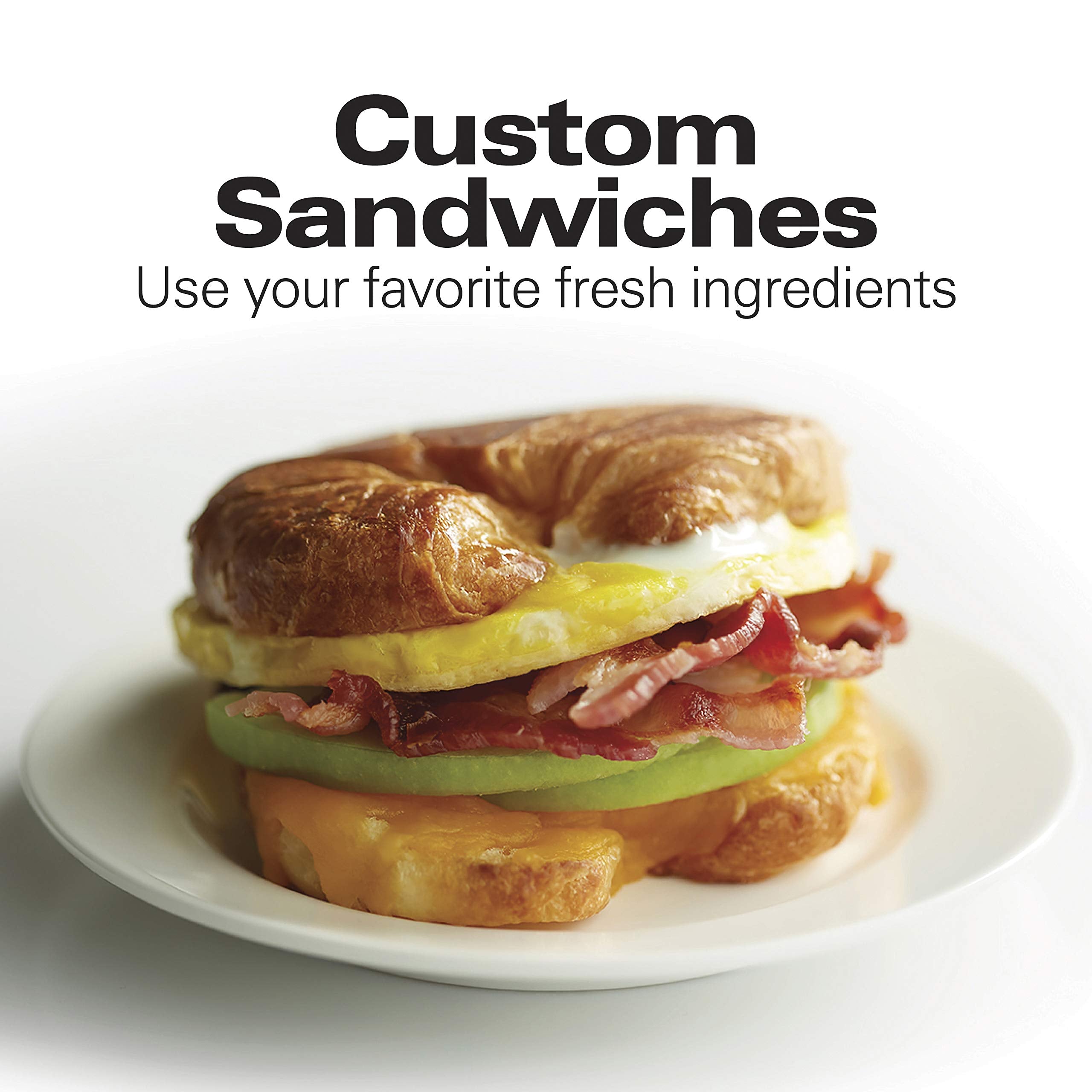 Hamilton Beach Breakfast Sandwich Maker, Egg Cooker Ring, Red, Model 25476, Perfect for English Muffins, Croissants, and Mini Waffles