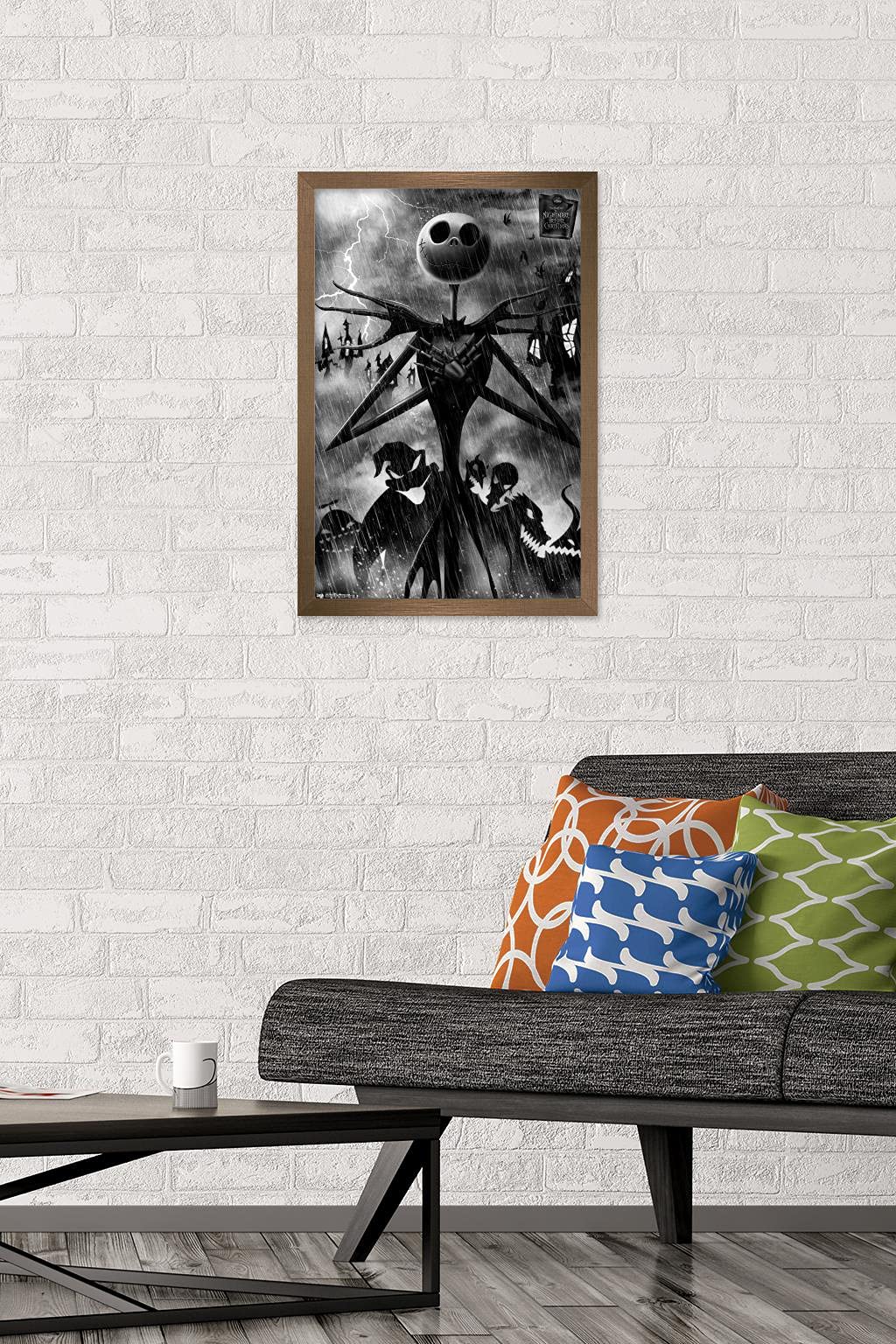 Trends International Disney Tim Burton'S The Nightmare Before Christmas-Shadows Wall Poster, 14.725'' X 22.375'', Bronze Framed