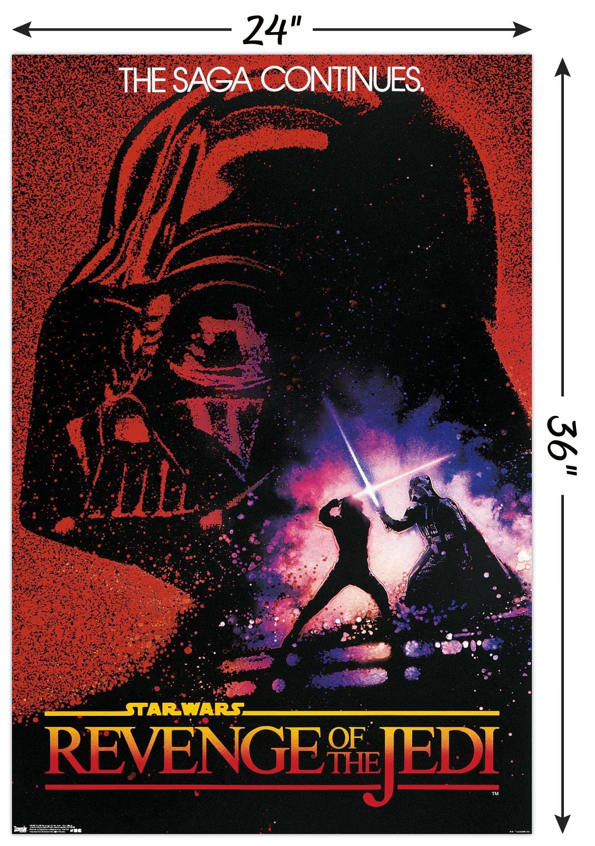 Trends International 24X36 Star Wars: Revenge Of The Jedi - One Sheet Wall Poster, 24'' X 36'', Unframed Version