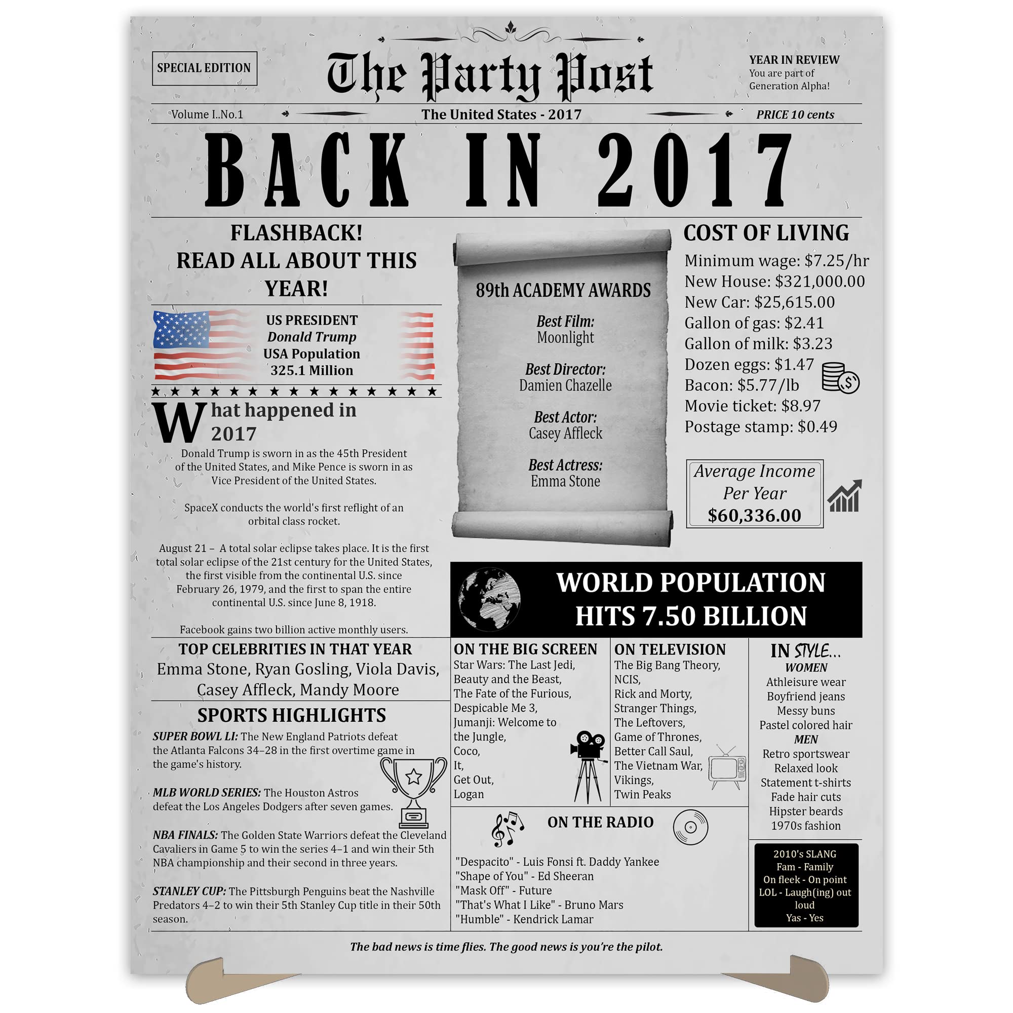 7Th Birthday Party Decorations Poster - 7 Years Ago Anniversary Card For Women And Men. Back In 2017 Home Decor Supplies For Her