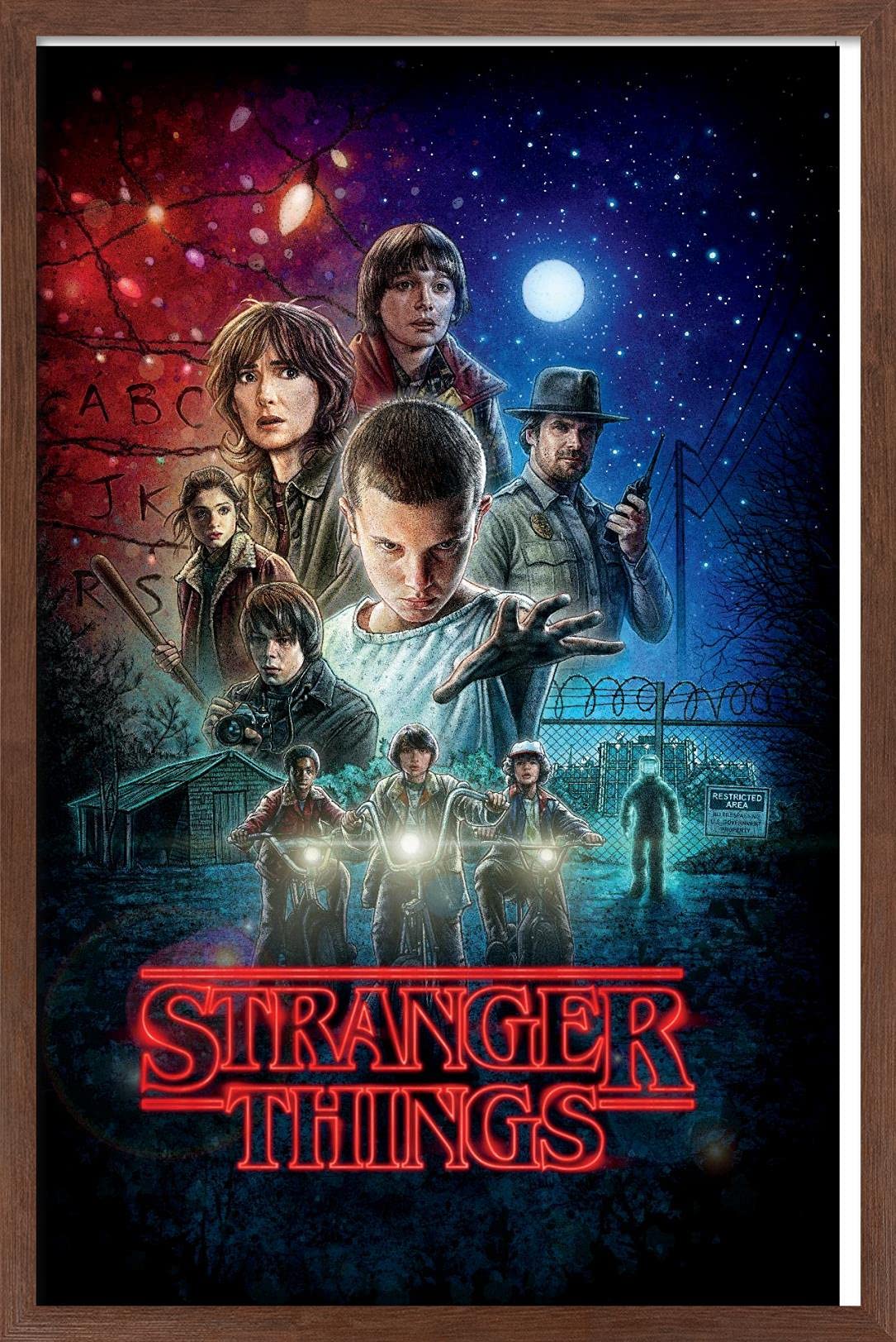Trends International Netflix Stranger Things - One Sheet Wall Poster, 14.725'' X 22.375'', Mahogany Framed Version