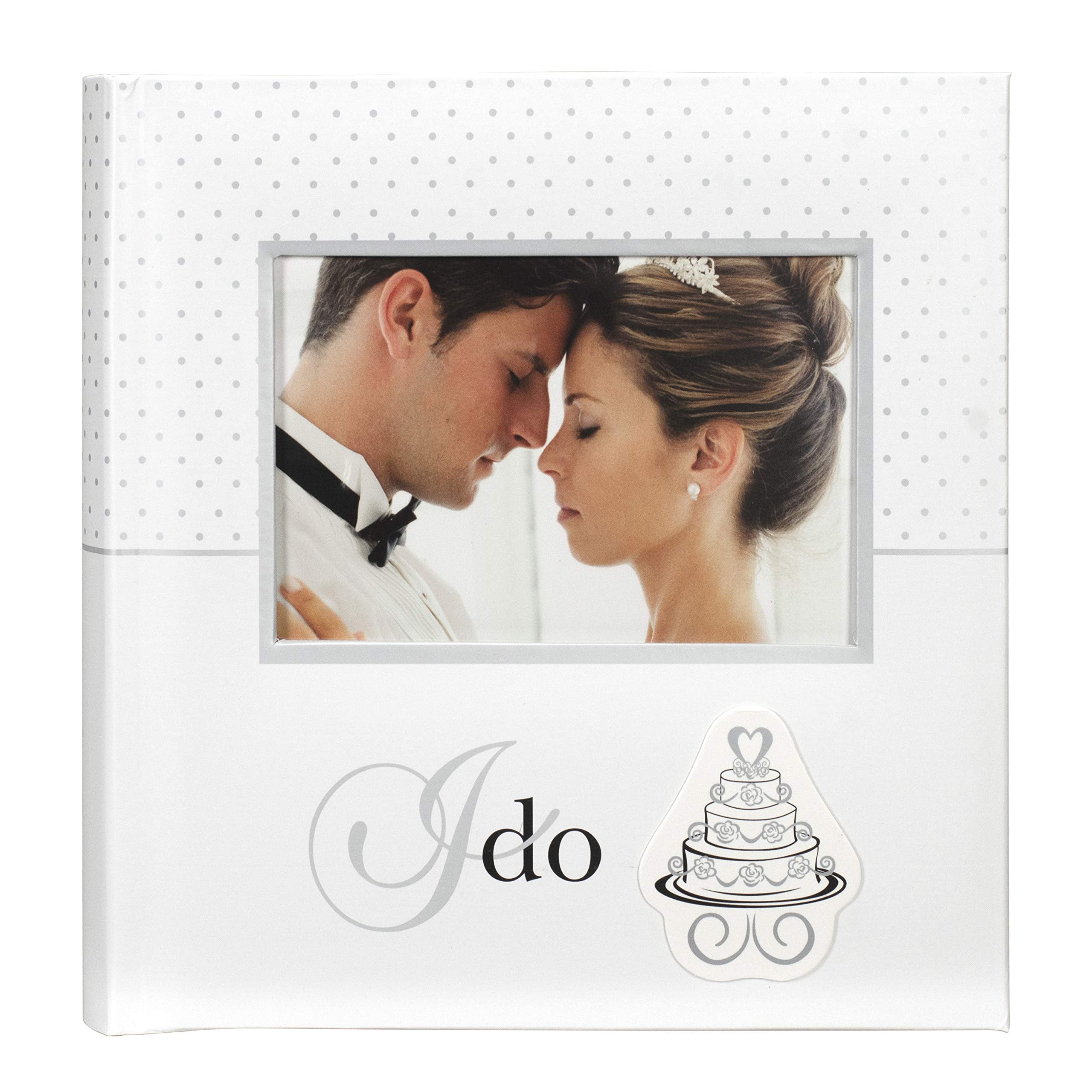 Malden International Designs I Do Wedding Collection 2-Up With Memo Space Photo Album, 160-4X6, White