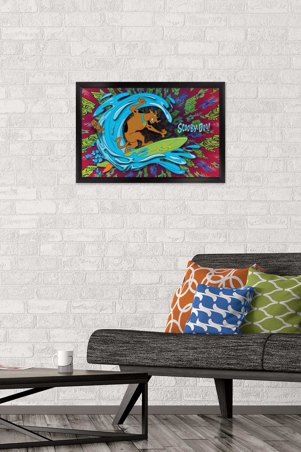 Trends International Scooby-Doo - Surf Wall Poster, 14.725'' X 22.375'', Black Framed Version