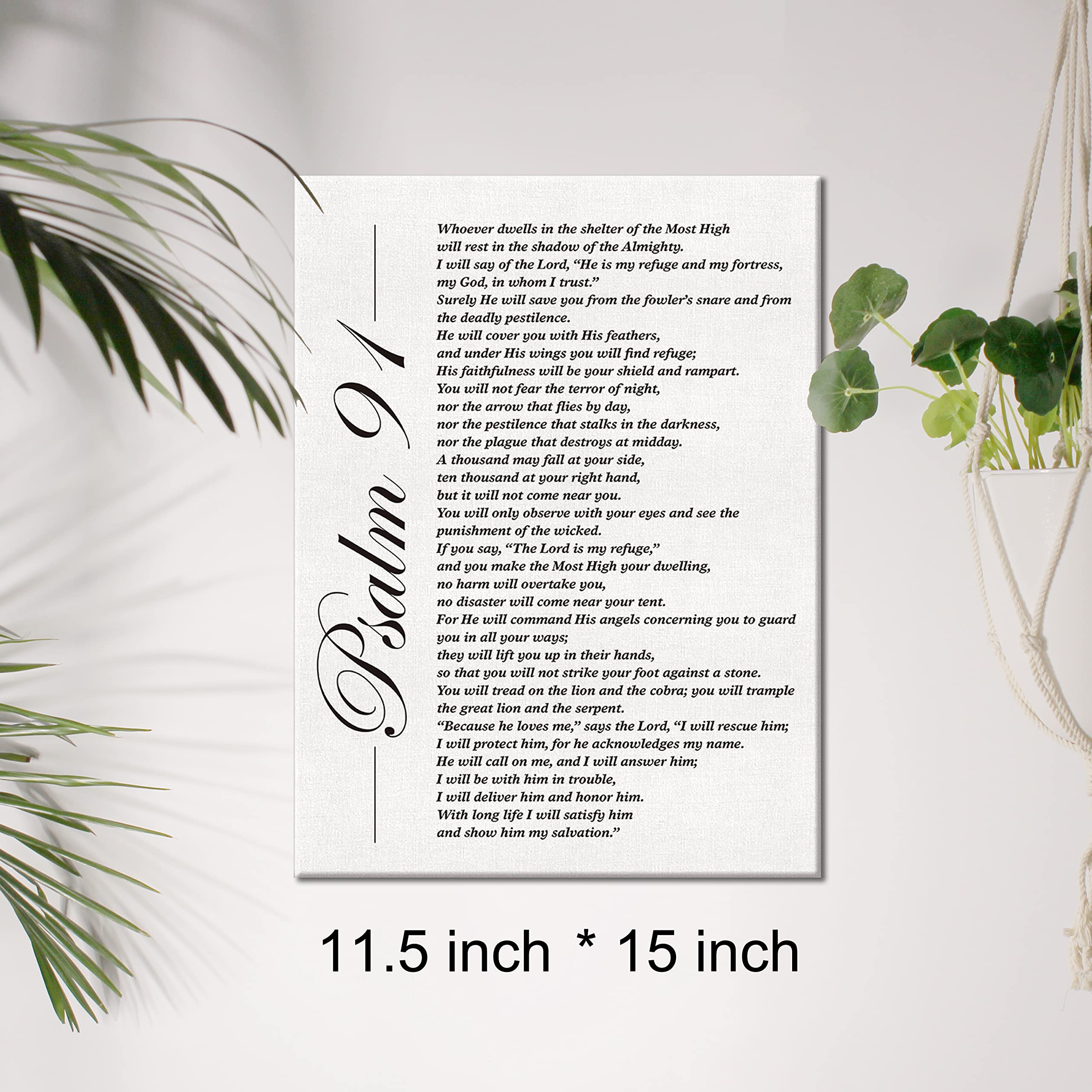 Christian Canvas Wall Art Motivational Psalm 91 He Who Dwells In The Secret Place Canvas Print Positive Scripture Canvas Paintin