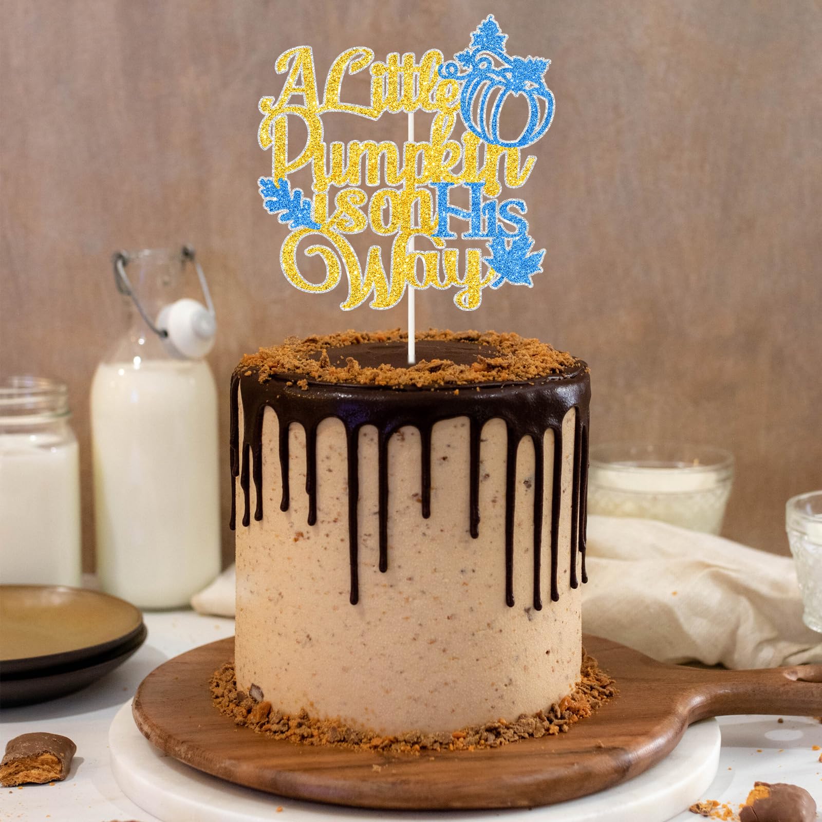 Hello Autumn Blessed - Thanksgiving Harvest Party Cake Decor - Fall Leaves Pumpkin Gracias Autumn Festival Party Supplies