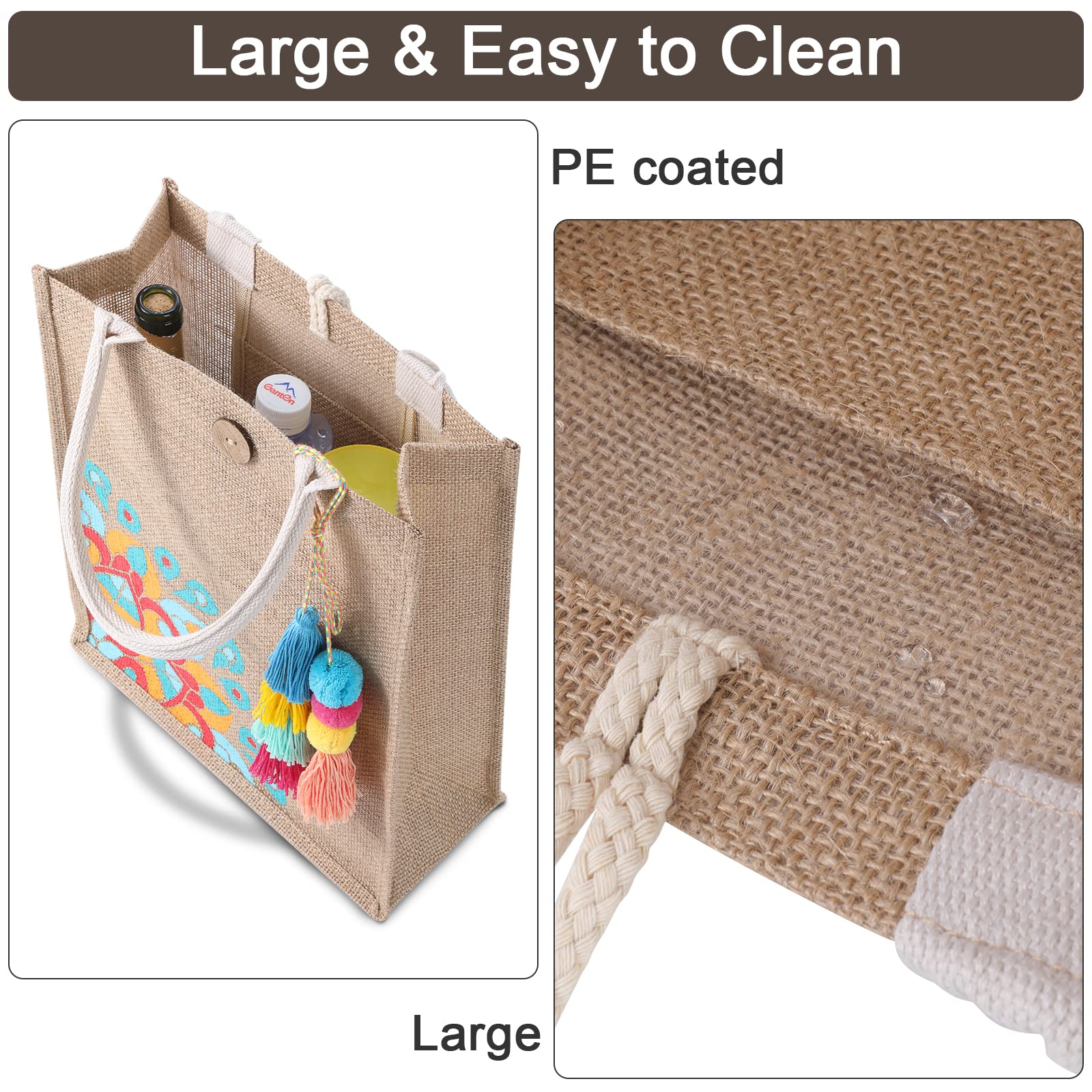 Itgowisa Small Tote Bag For Women, Waterproof Beach Bag, Straw Book Tote Bag, Cute Reusable Grocery Bag, Gifts Basket For Her, R