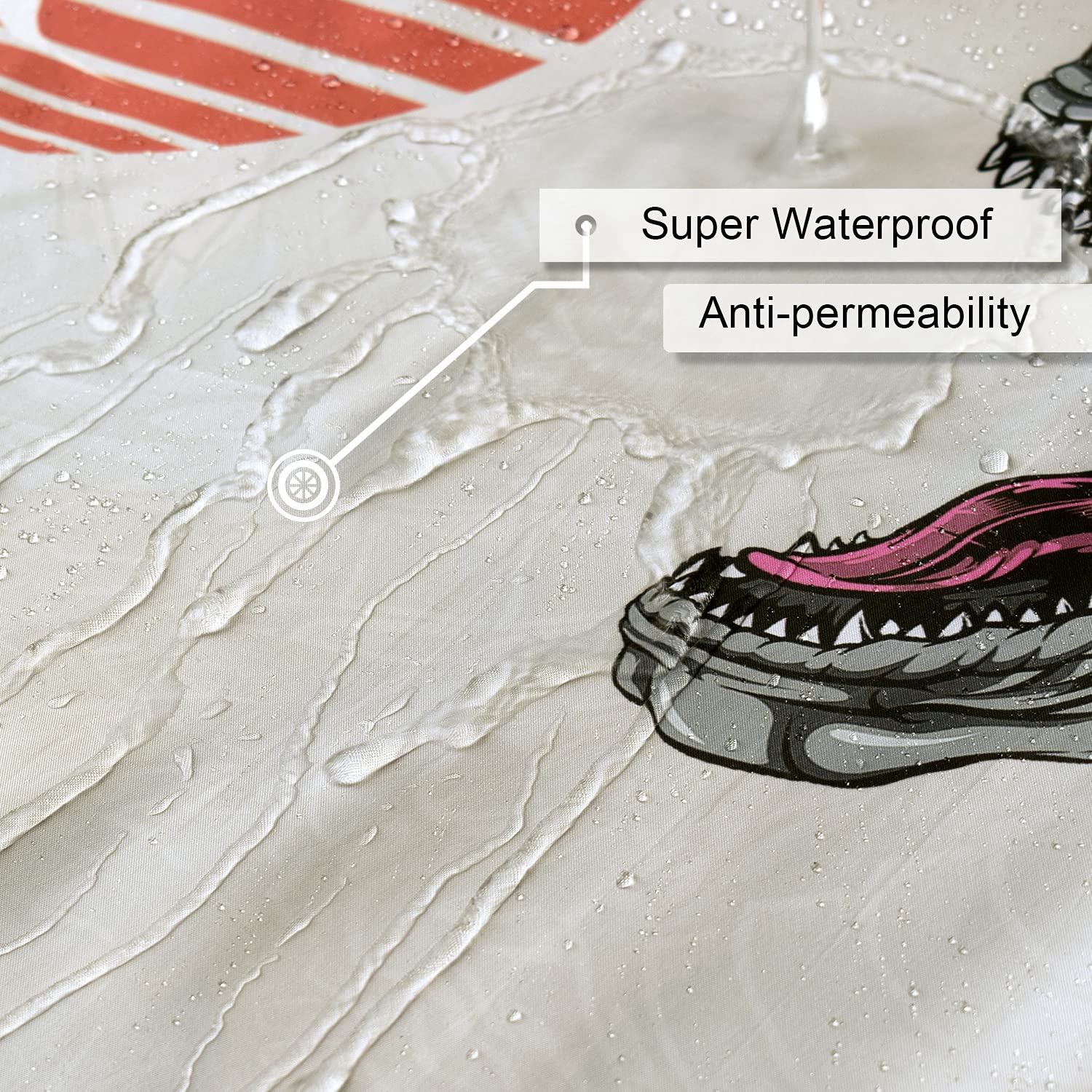 Desihom Funny Tall Shower Curtain Set, Fun Anime Monster Shower Curtains For Bathroom Cool Asian Japanese Bathroom Decor Polyest