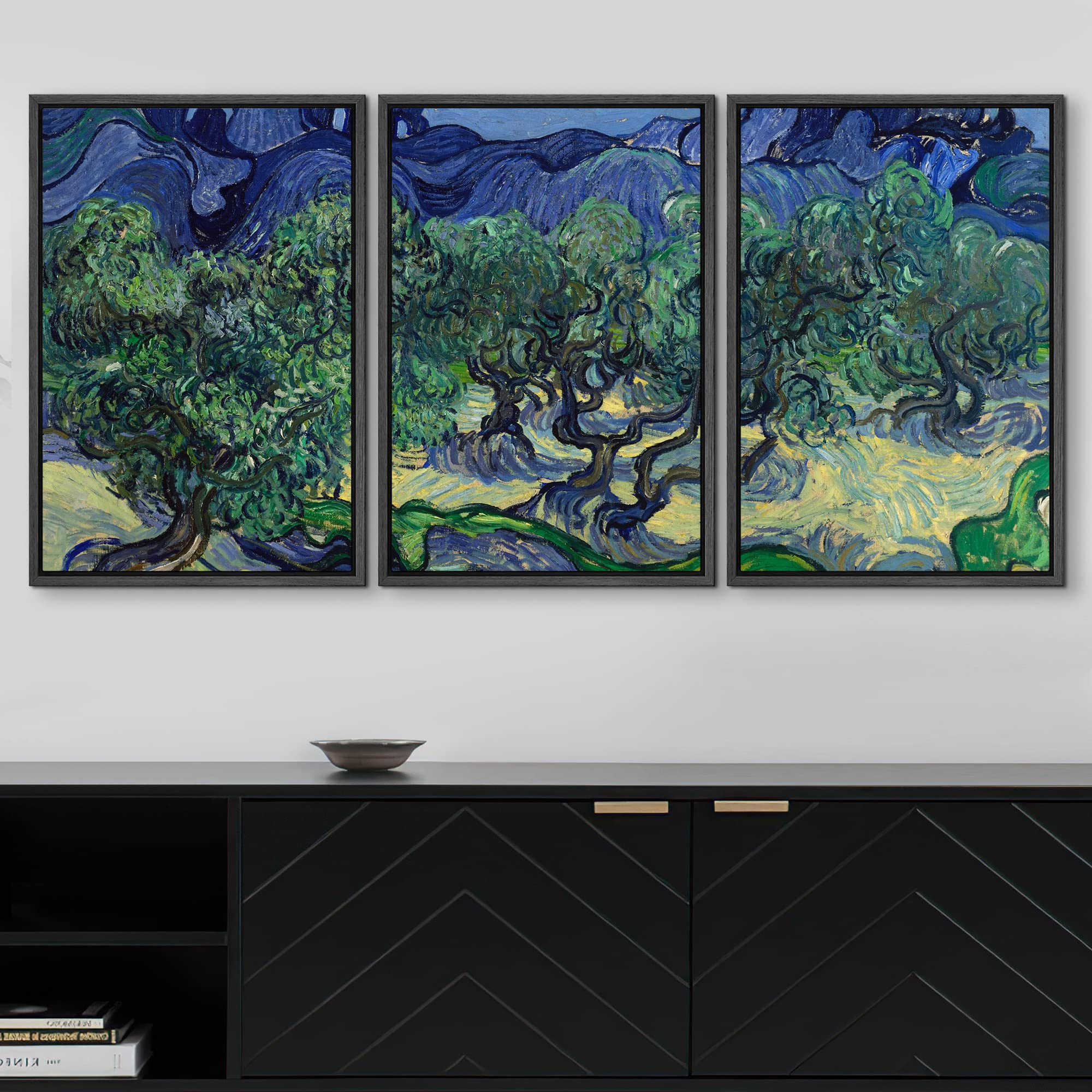 Wall26 Framed Canvas Print Wall Art Set The Olive Trees By Vincent Van Gogh Nature Wilderness Illustrations Fine Art Relax/Calm