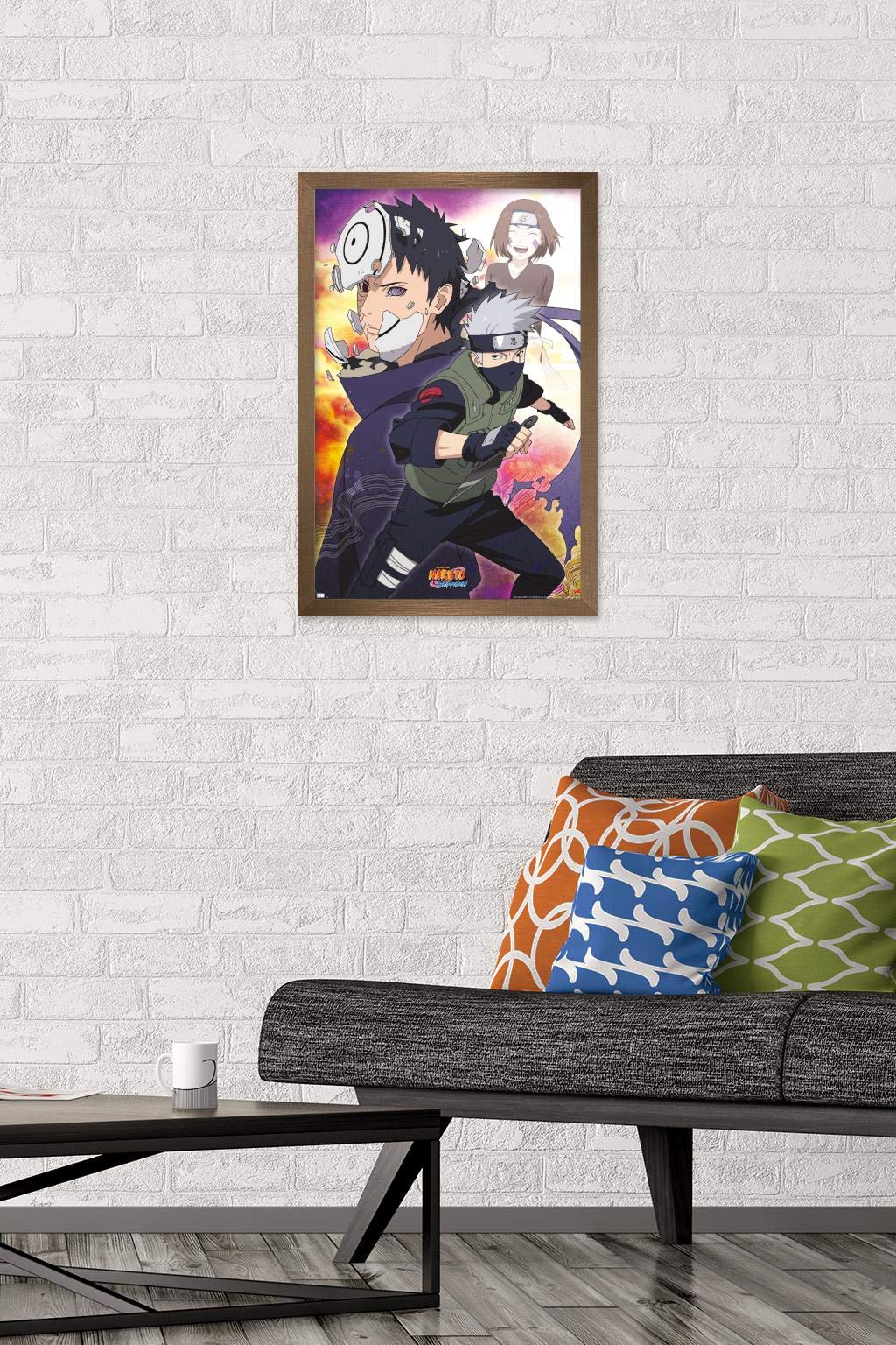 Trends International Naruto Shippuden - Kakashi Wall Poster, 14.725'' X 22.375'', Bronze Framed Version