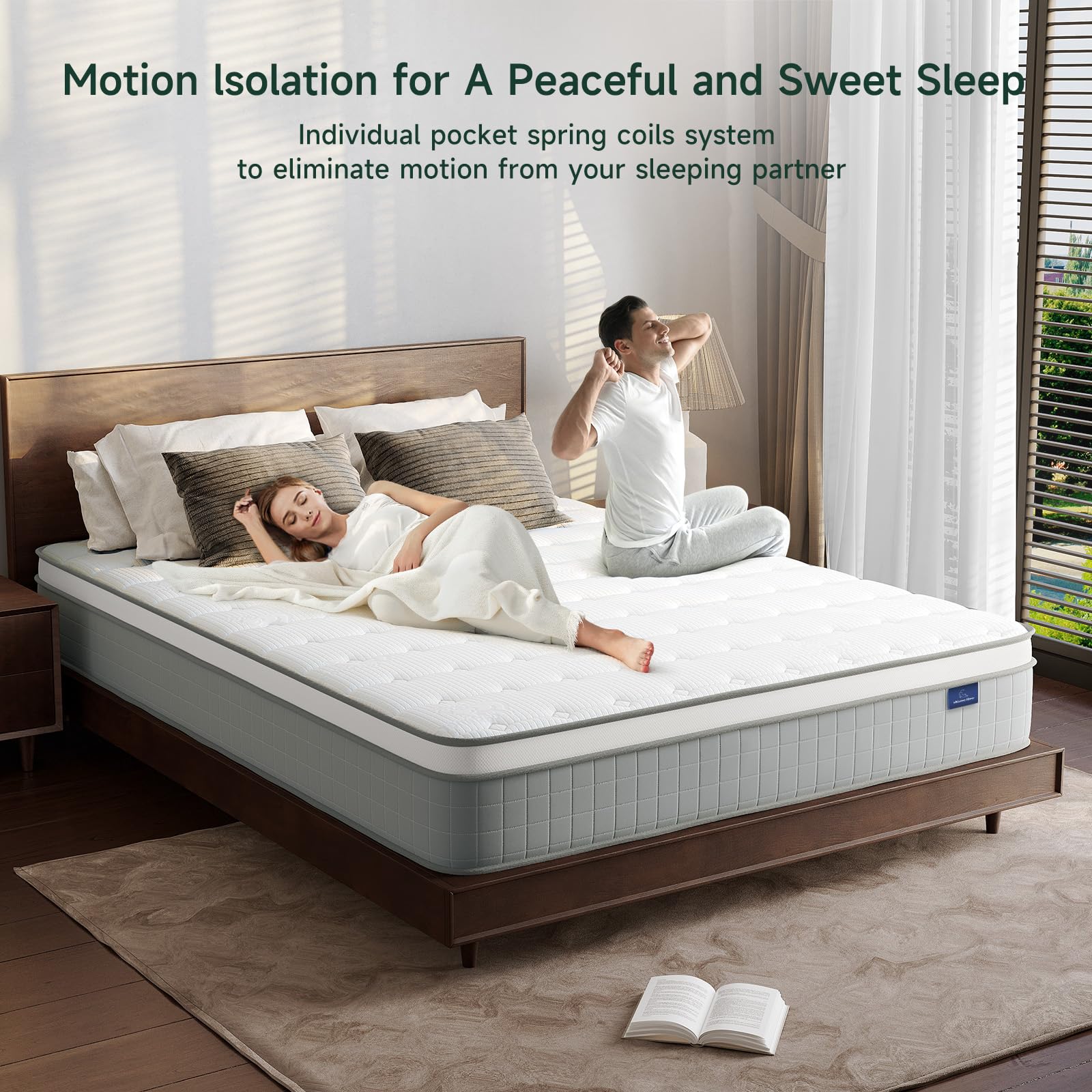 Vesgantti Twin Mattress, 10 Inch Innerspring Hybrid Mattress In A Box, Pressure Relief Pocket Spring Twin Size Mattress With Mem