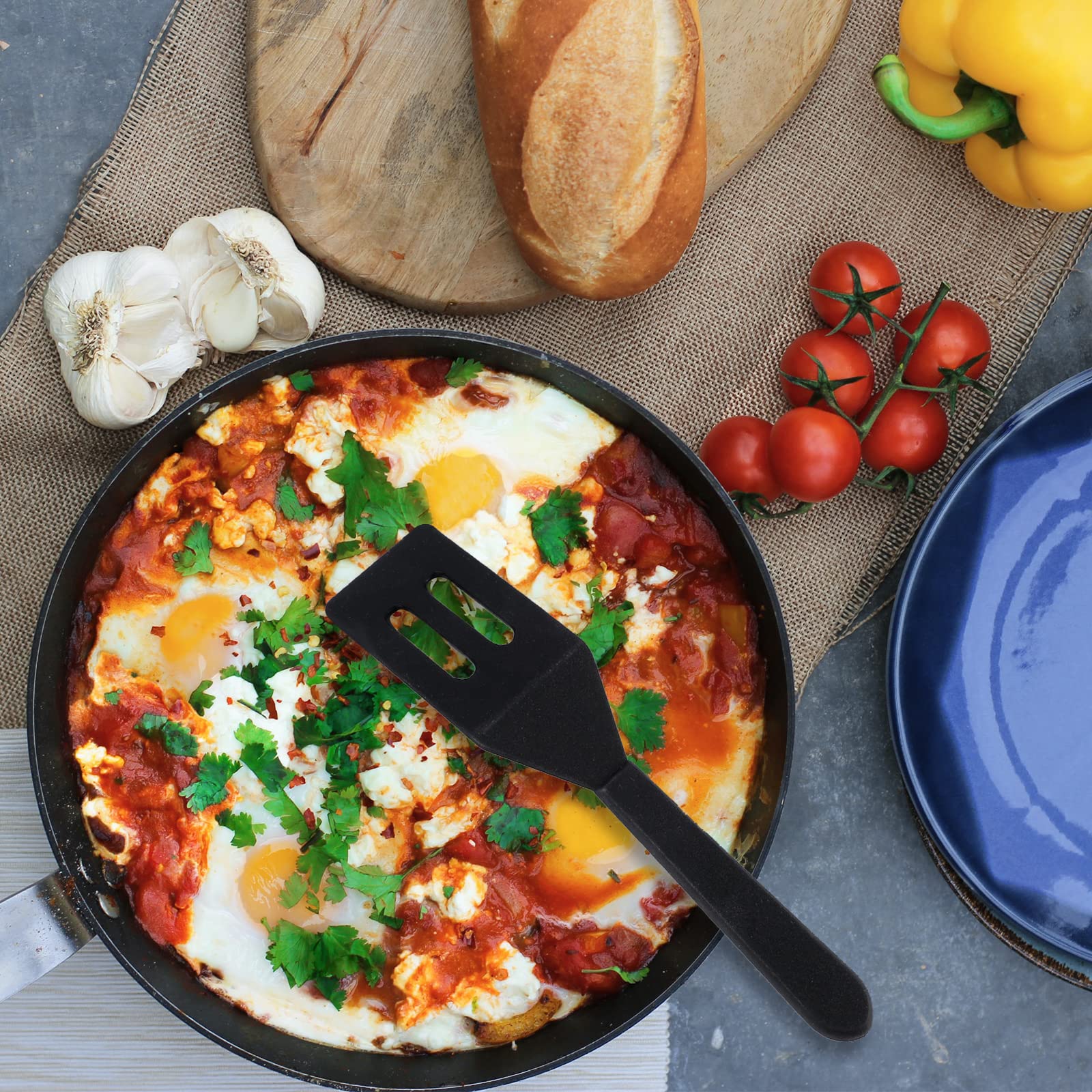 Savita Mini Brownie Serving Spatula Flexible Silicone Turner Heat-Resistant Flipper Nonstick Slotted Spatula For Fish, Eggs, Pan