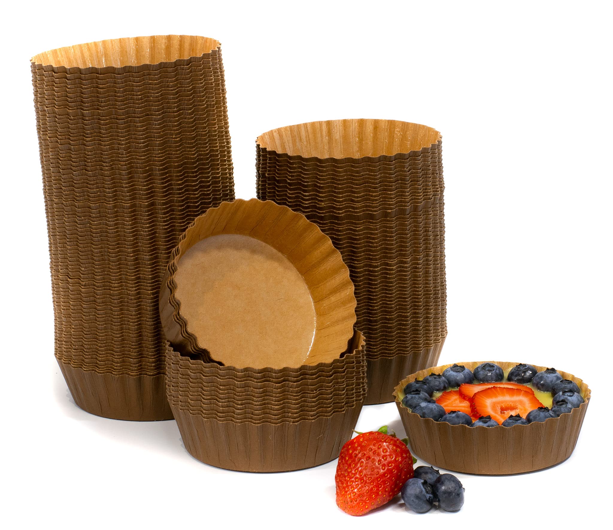 Ja Kitchens Ridged Paper Coated Baking Cup - Sturdy For Baking And Serving (150)