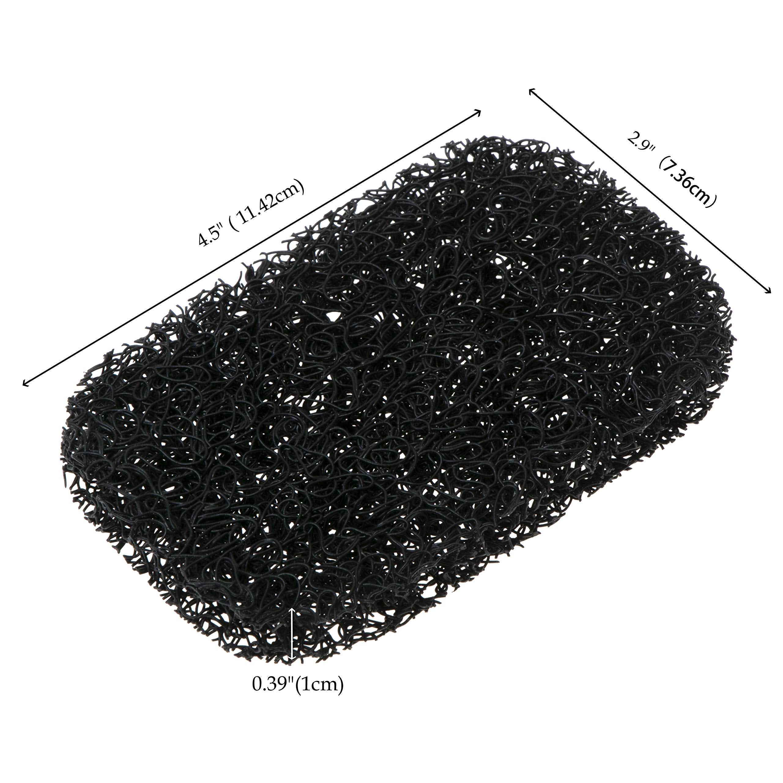Snowkingdom 4 Pack Black Soap Saver Draining Lift Pad 2.9'' X 4.5'' Pvc Non-Bpa Non-Slip Durable