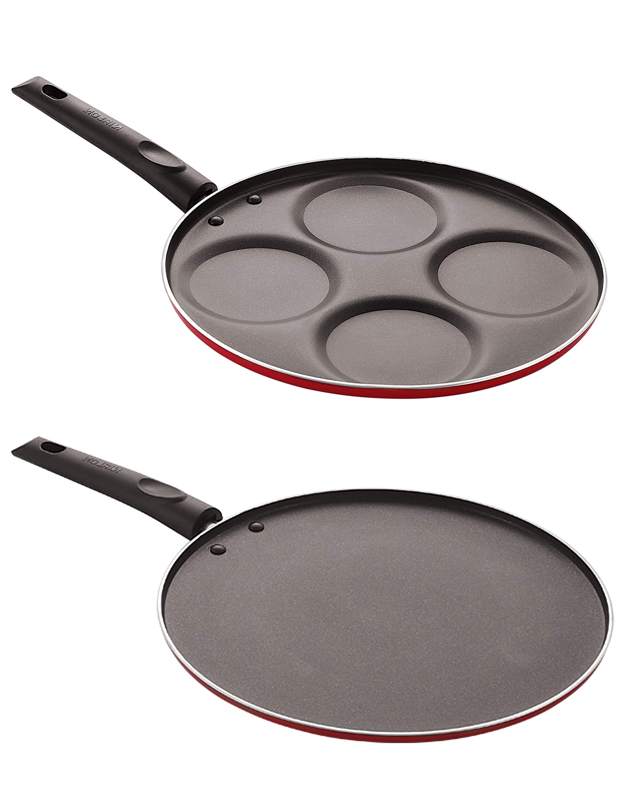 Nirlon Aluminium Non Stick Cookware Gas Stove Compatible Uttapan/Pan Cake Maker & Smart Tawa 2 Pcs Combo Gift Set