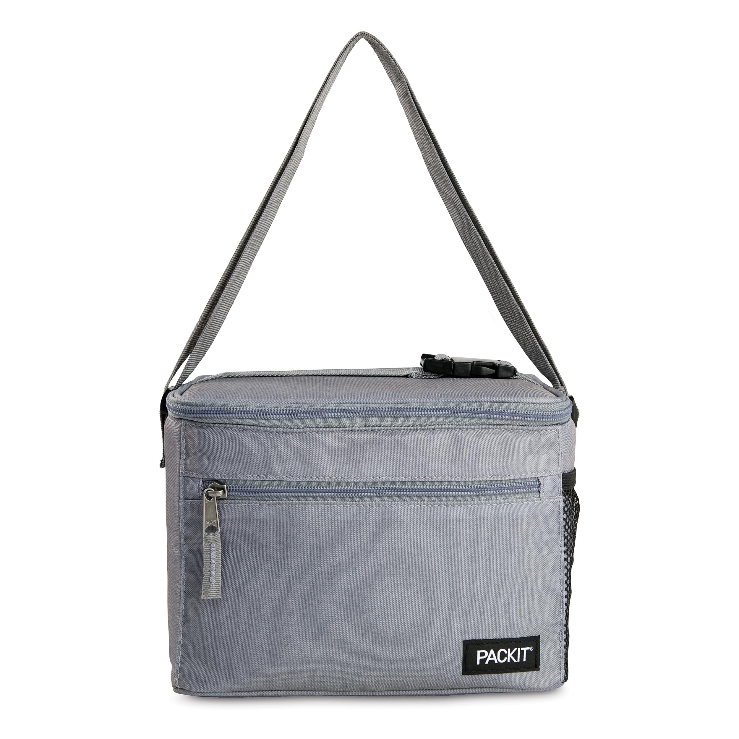 PackIt Freezable Essential Cooler, Gray Fog, Built with ECOFREEZE Technology, Fully Freezable, Collapsible, Reusable, With Adjus