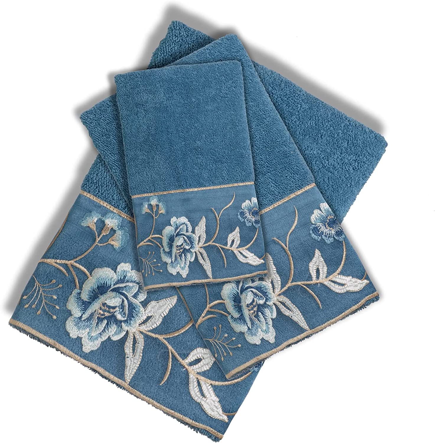 Popular Bath Dublin Rose, Towel Set, Blue