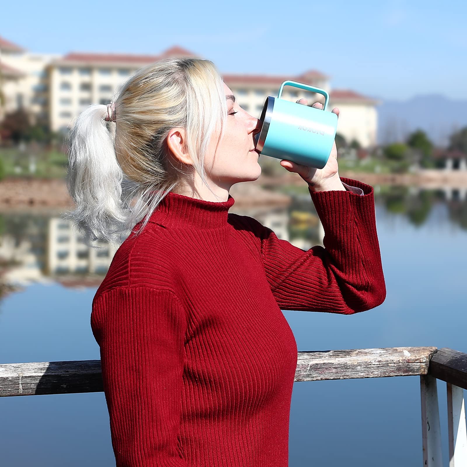 Bjpkpk 2 Pcs Insulated Coffee Mug, 14Oz Insulated Coffee Mug With Lid,Stainless Steel Insulated Coffee Mug With Splash Proof Lid