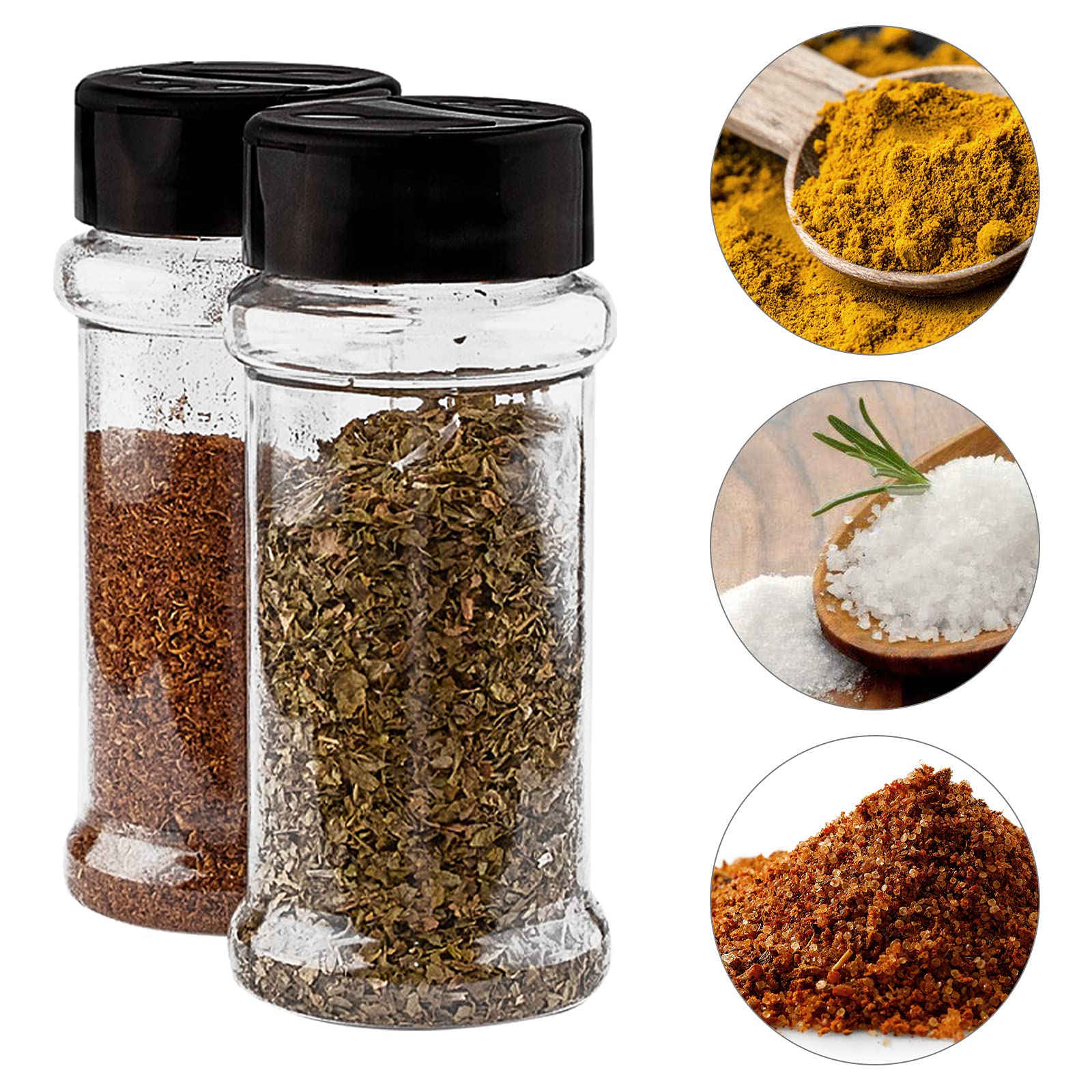 Tuzazo 3 Oz Plastic Spice Jars With Shaker Lids And Labels, 14 Pcs Clear Empty Spice Bottles Seasoning Containers For Spice, Her