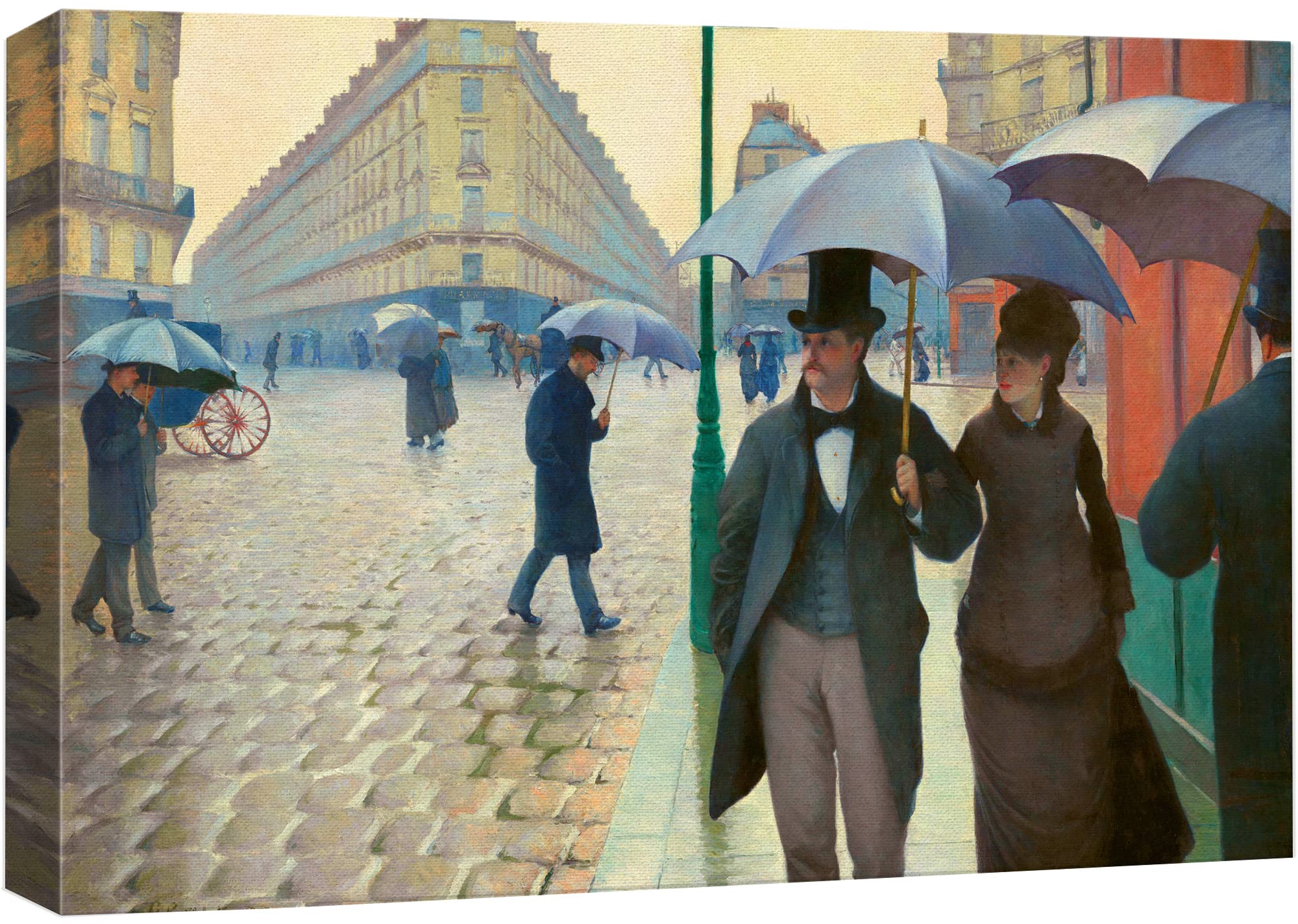 Wall26 Framed Canvas Print Wall Art Rainy Day By Gustave Caillebotte Nature Wilderness Illustrations Fine Art Traditional Scenic