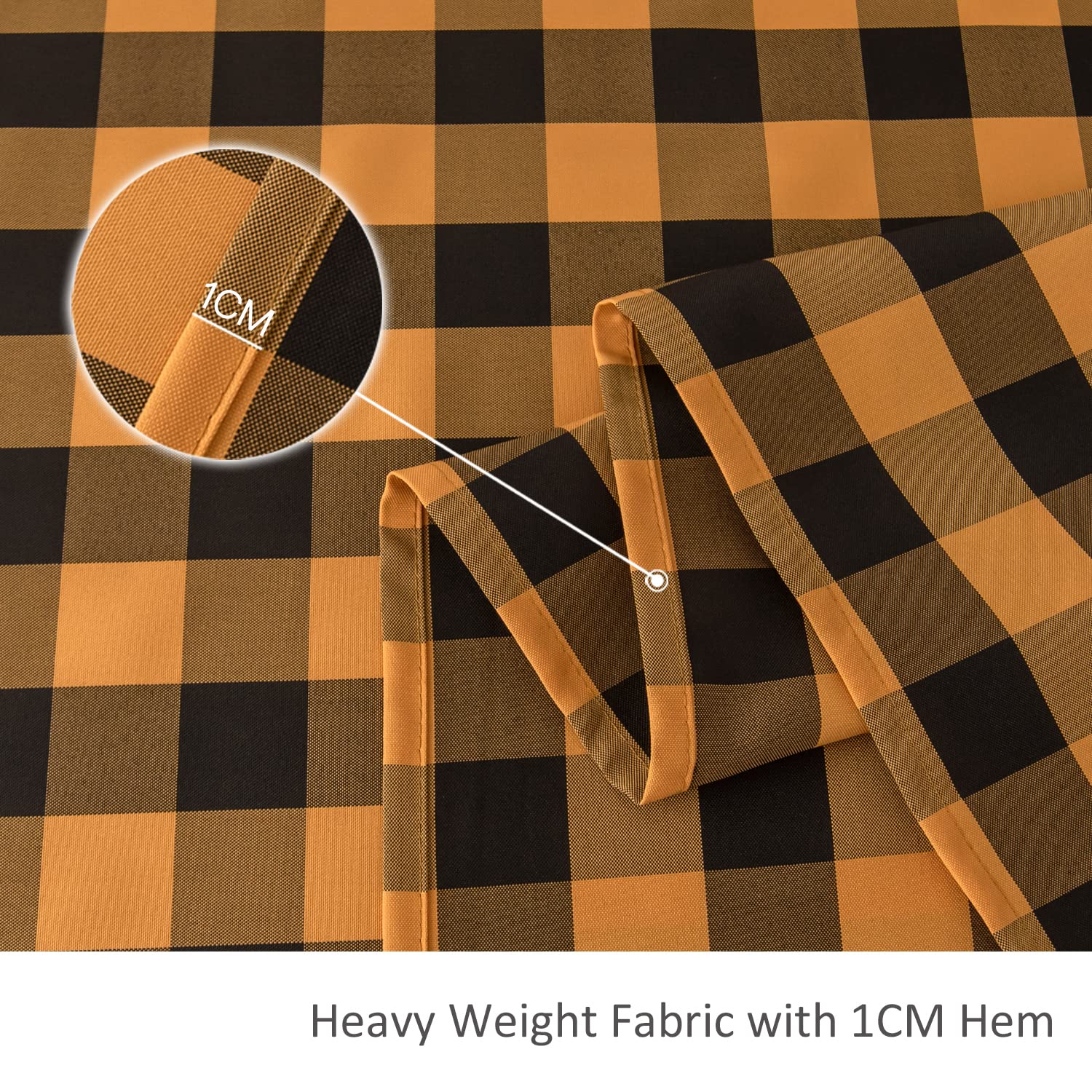 Maxmill Checkered Rectangular Tablecloth Water Resistance Antiwrinkle Spillproof Heavy Weight Soft Gingham Plaid Table Cloth For
