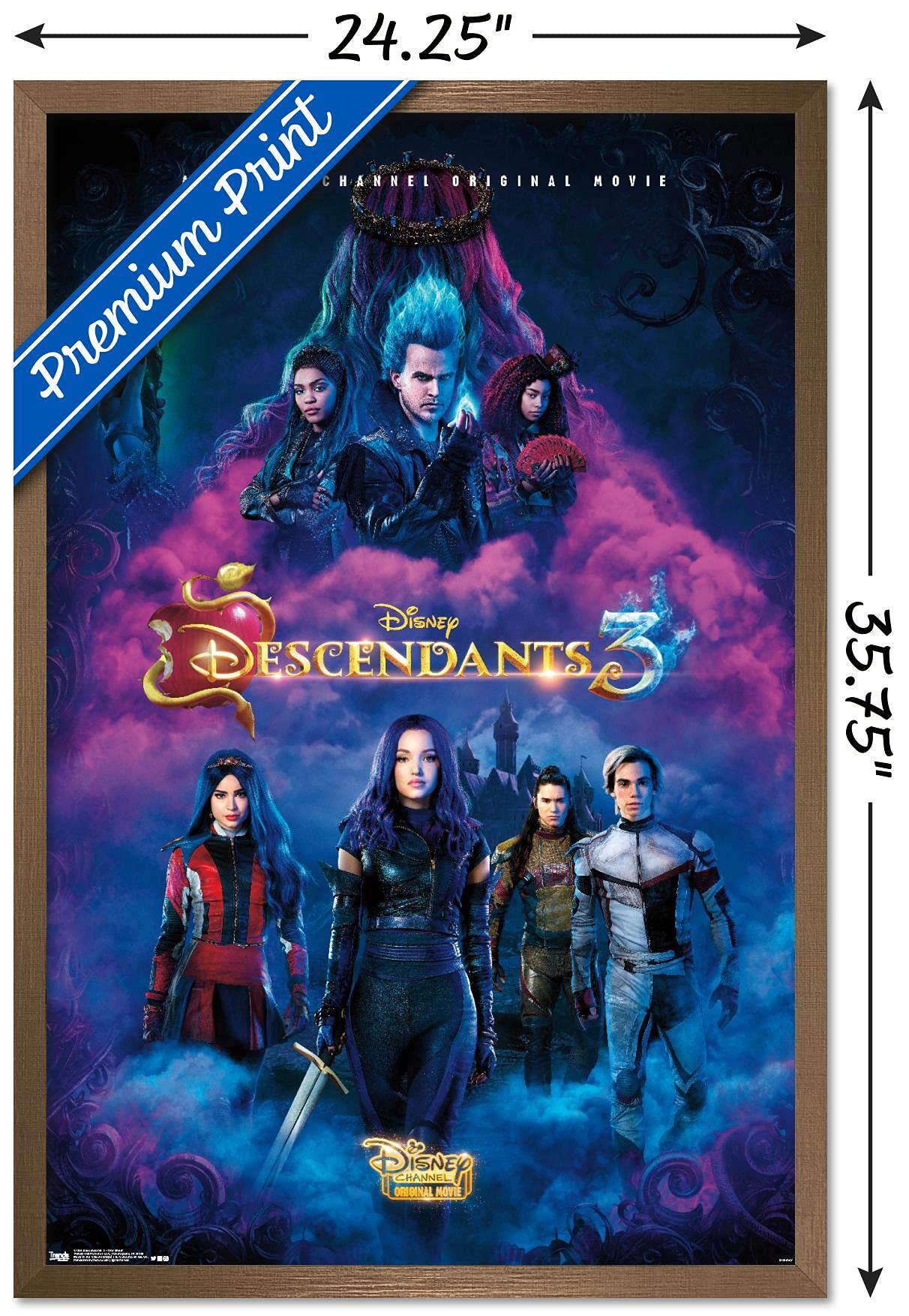 Trends International Disney Descendants 3 - One Sheet Wall Poster, 22.375'' X 34'', Bronze Framed Version