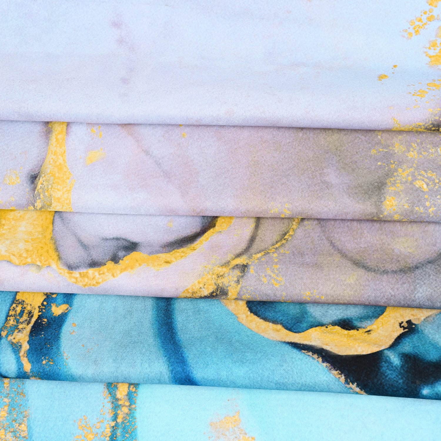 RosieLily Blue Shower Curtain  Marble Shower Curtains Set with 12 Hooks  Watercolor Blue Gold White Shower Curtains  Cool Abstract Marble Bathroom Decor  72''x72''