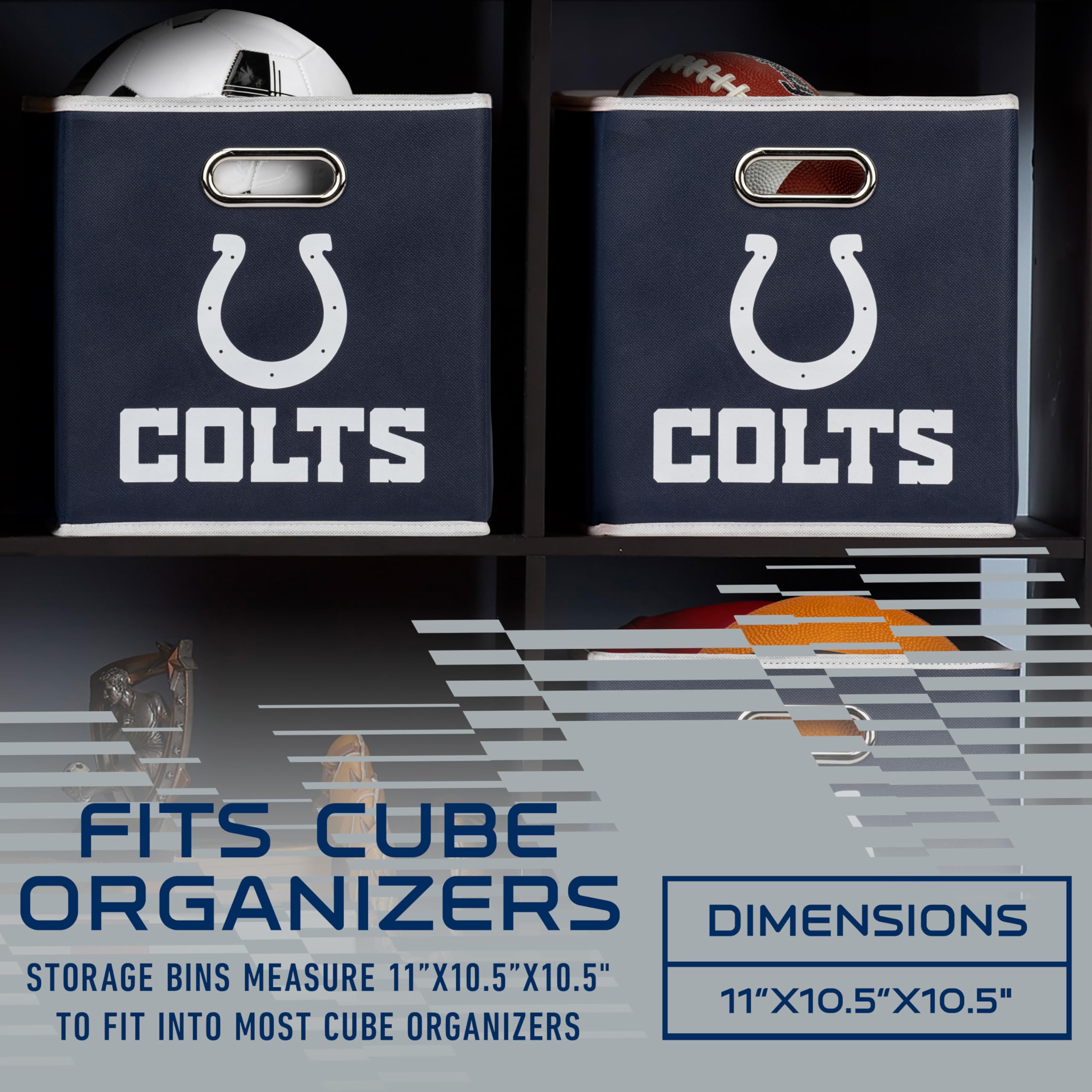 Franklin Sports Nfl Indianapolis Colts Collapsible Storage Bin Nfl Folding Cube Storage Container Fits Bin Organizers Fabric Nfl