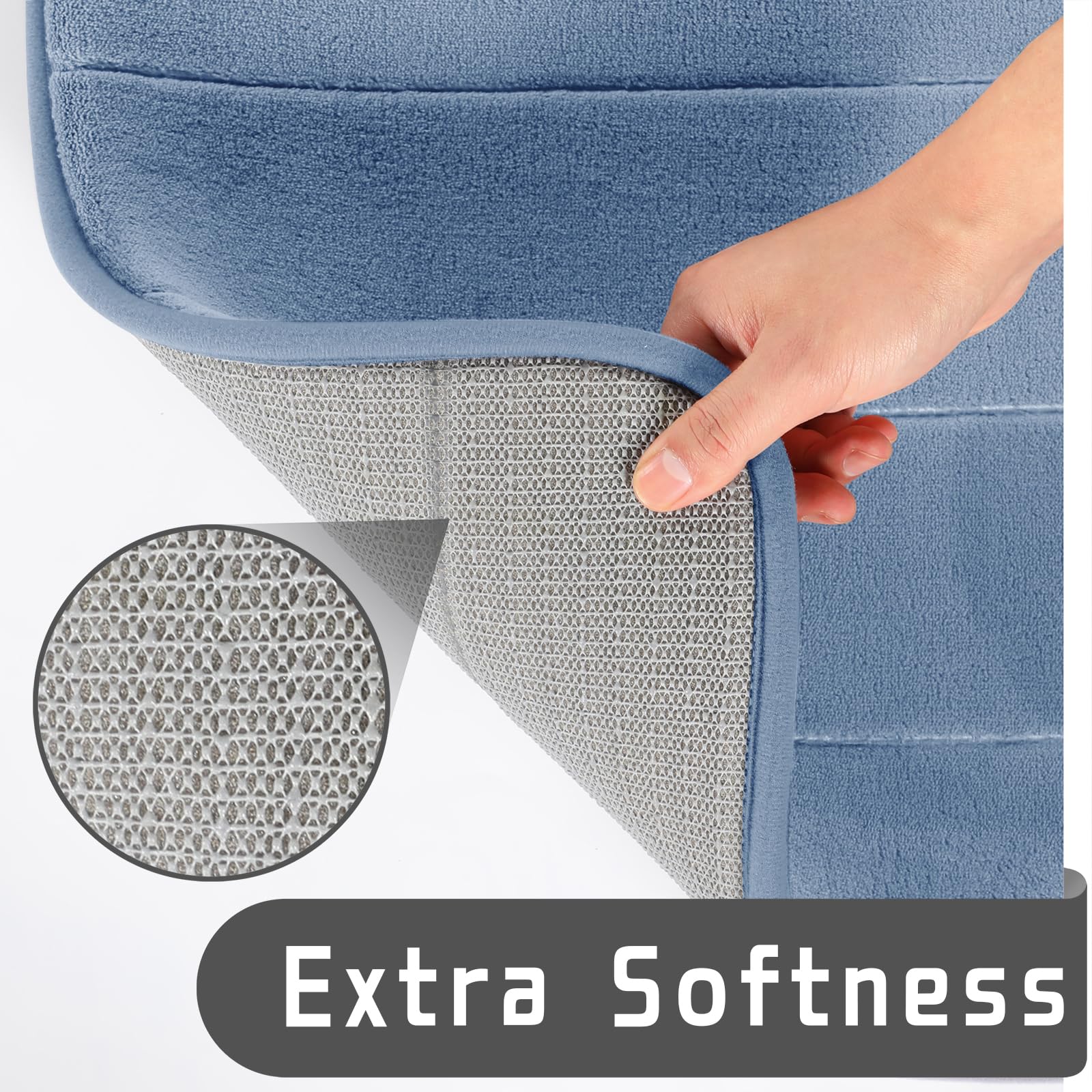 Yimobra Bathroom Rugs Sets 2 Piece, Soft Absorbent Memory Foam Bath Mats Set, Dry Fast Bath Mat, Machine Washable Bath Rug Set F