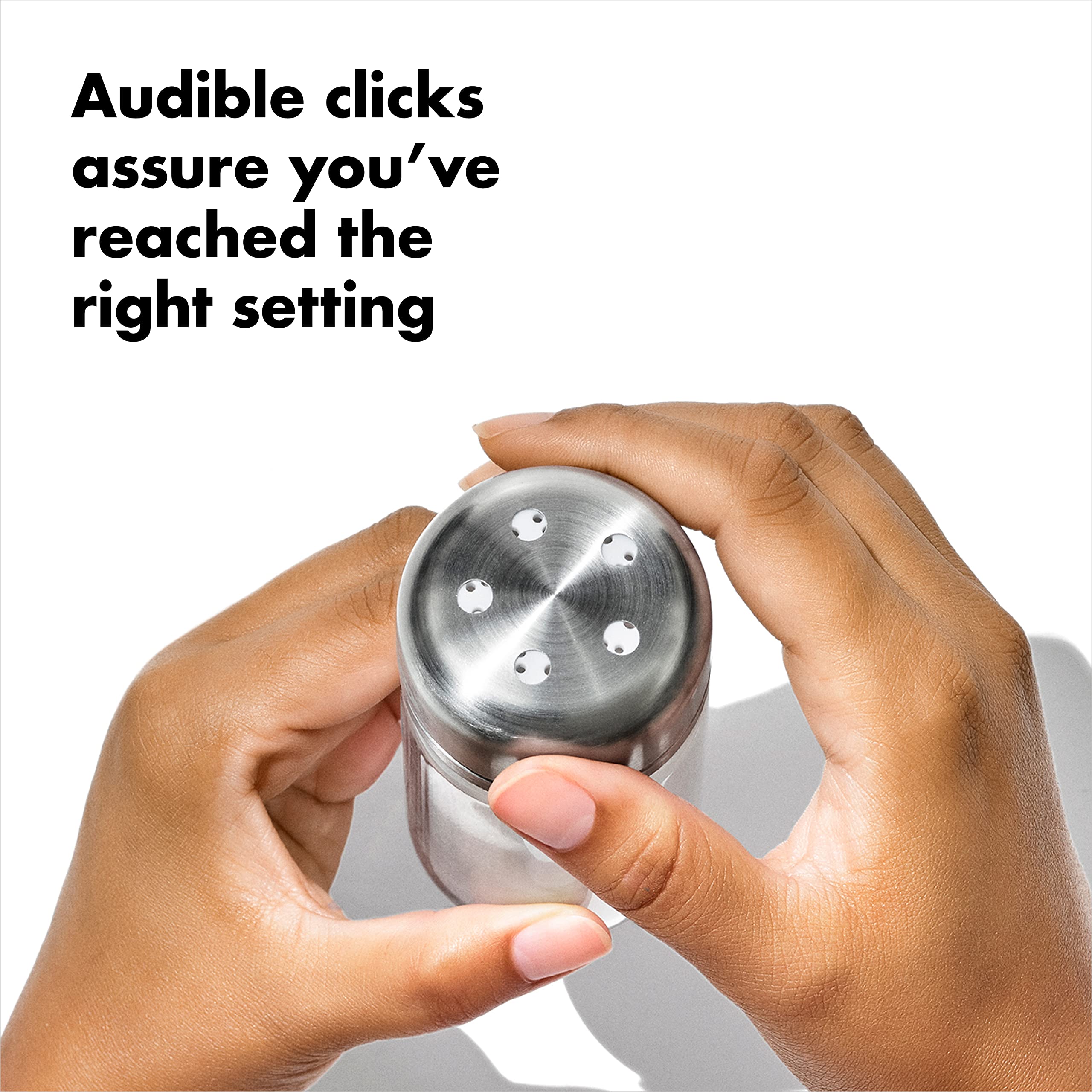 Oxo Good Grips Glass Adjustable Salt & Pepper Shaker Set, 3.5 Oz Each, Clear