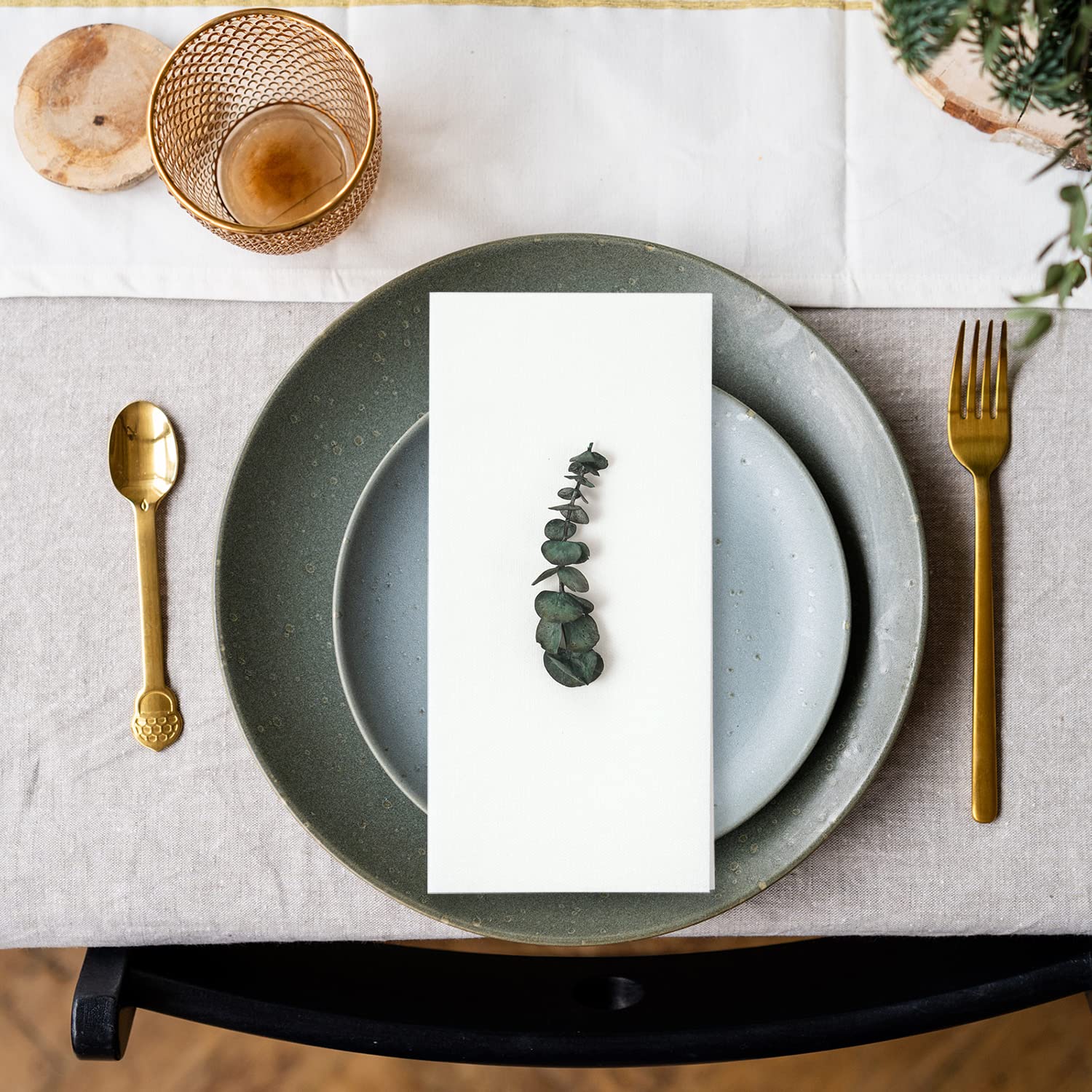 Lekoch 100 Pcs Disposable White Linen Feel Napkins, Guest Hand Towels For Bathroom, Parties, Weddings, Dinners Or Events