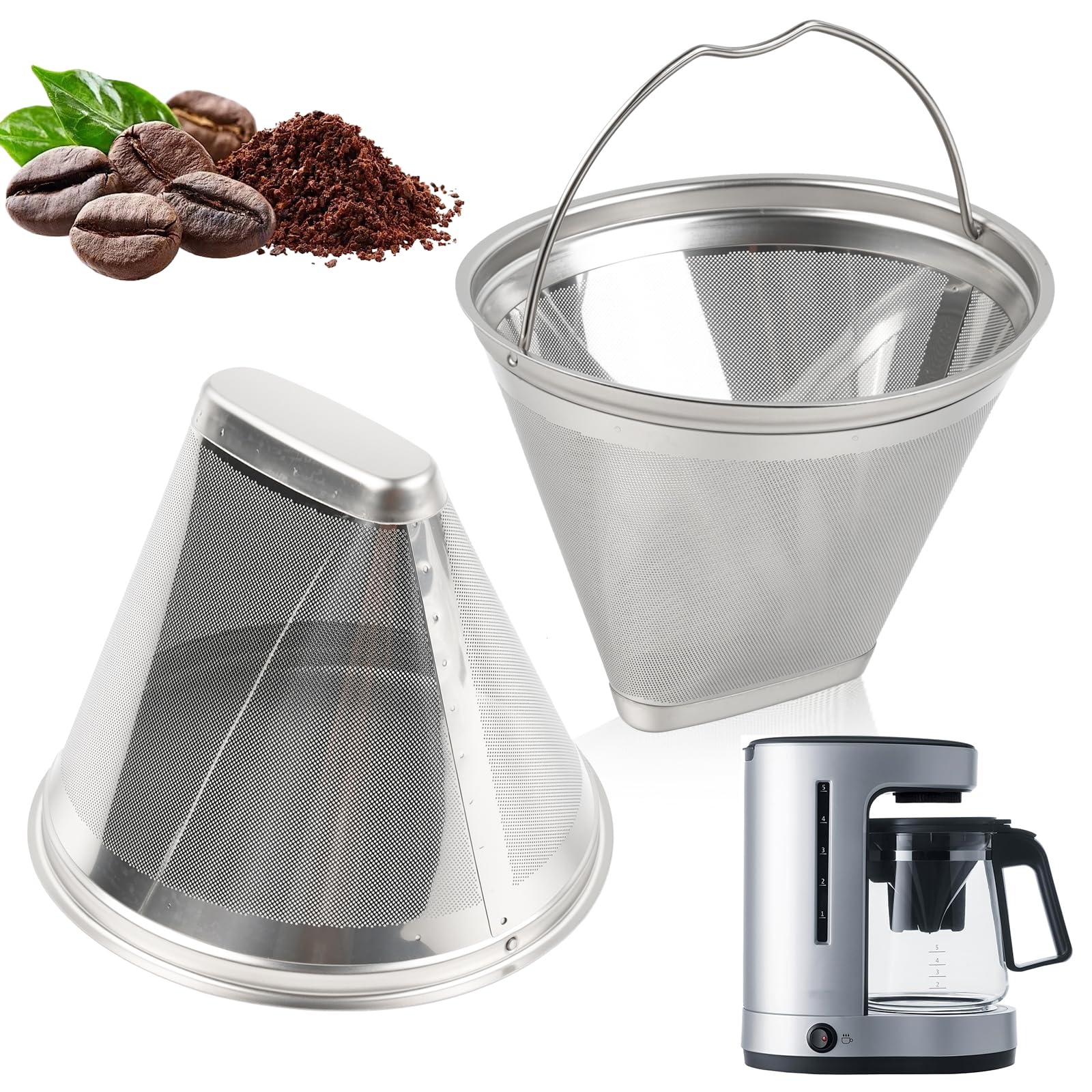 Reusable 5Cup Coffee Filter for Zojirushi, Stainless Steel Cone