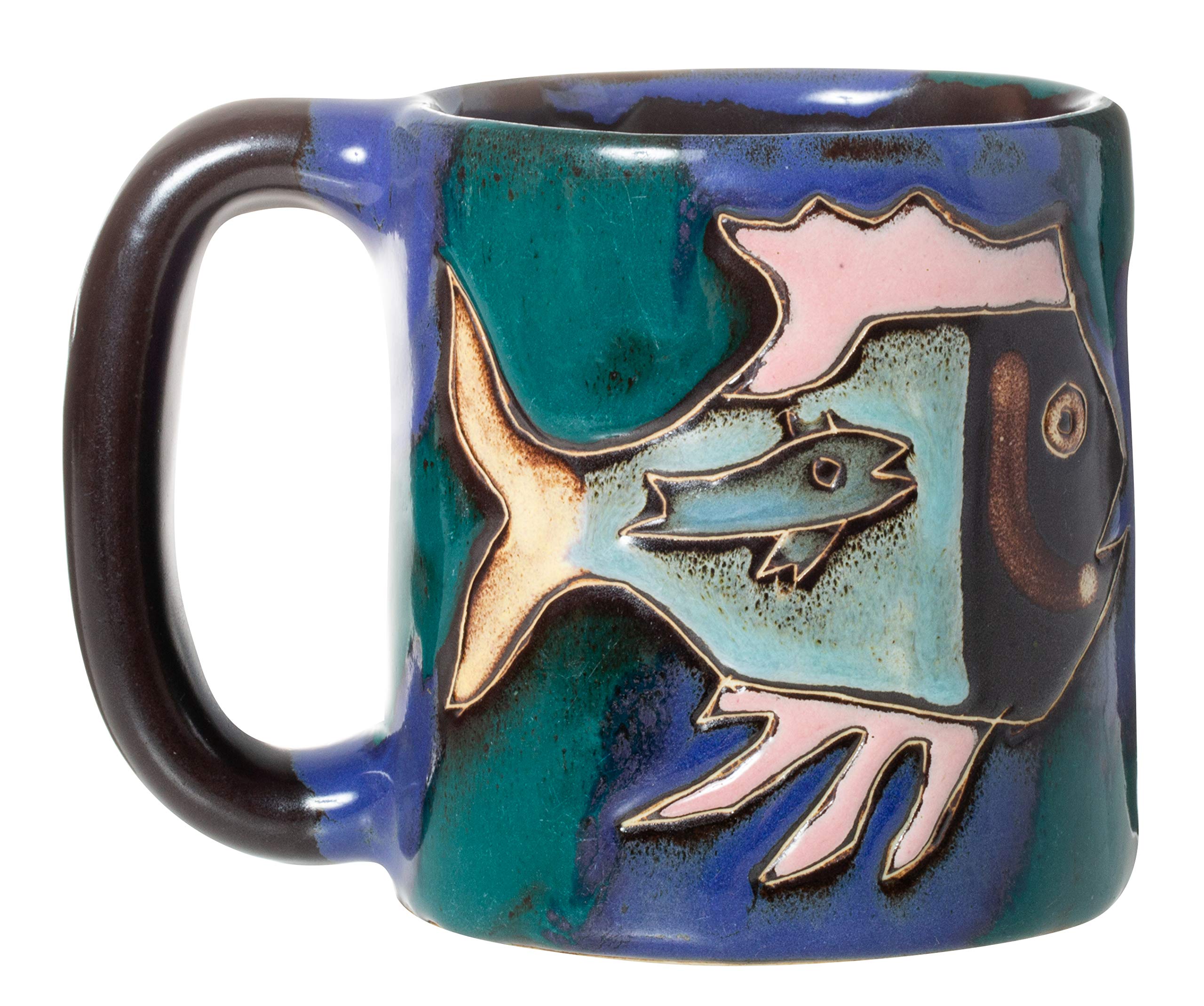 Mara Stoneware Fish In Sea 16Oz Handcrafted Mug