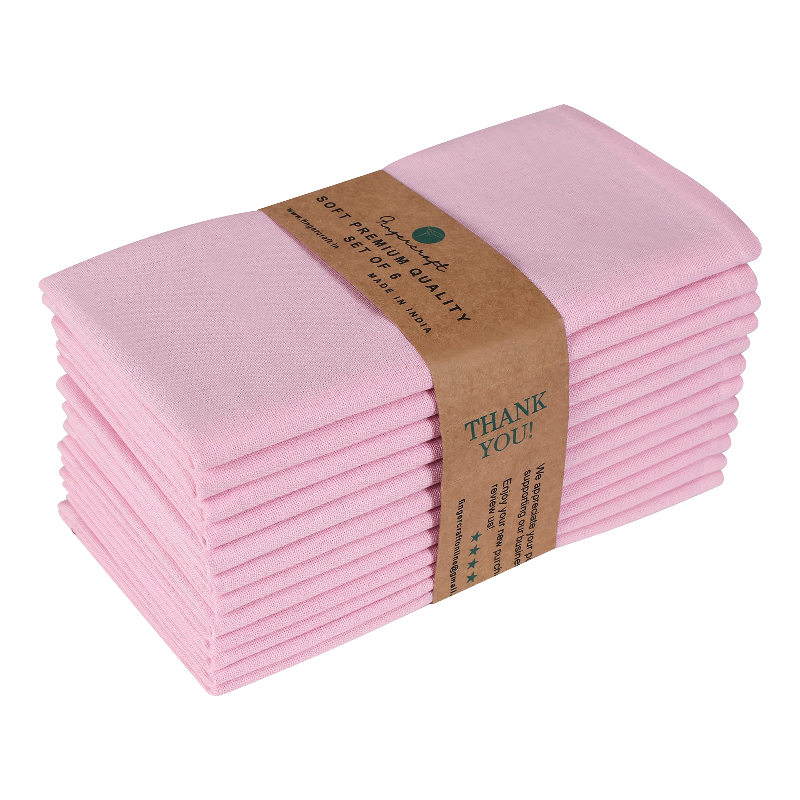 Fingercraft Cloth Dinner Napkins Cotton Linen Fabric Soft Set Of 12 Plain Reusable Washable For Dining Party Table Decoration 18