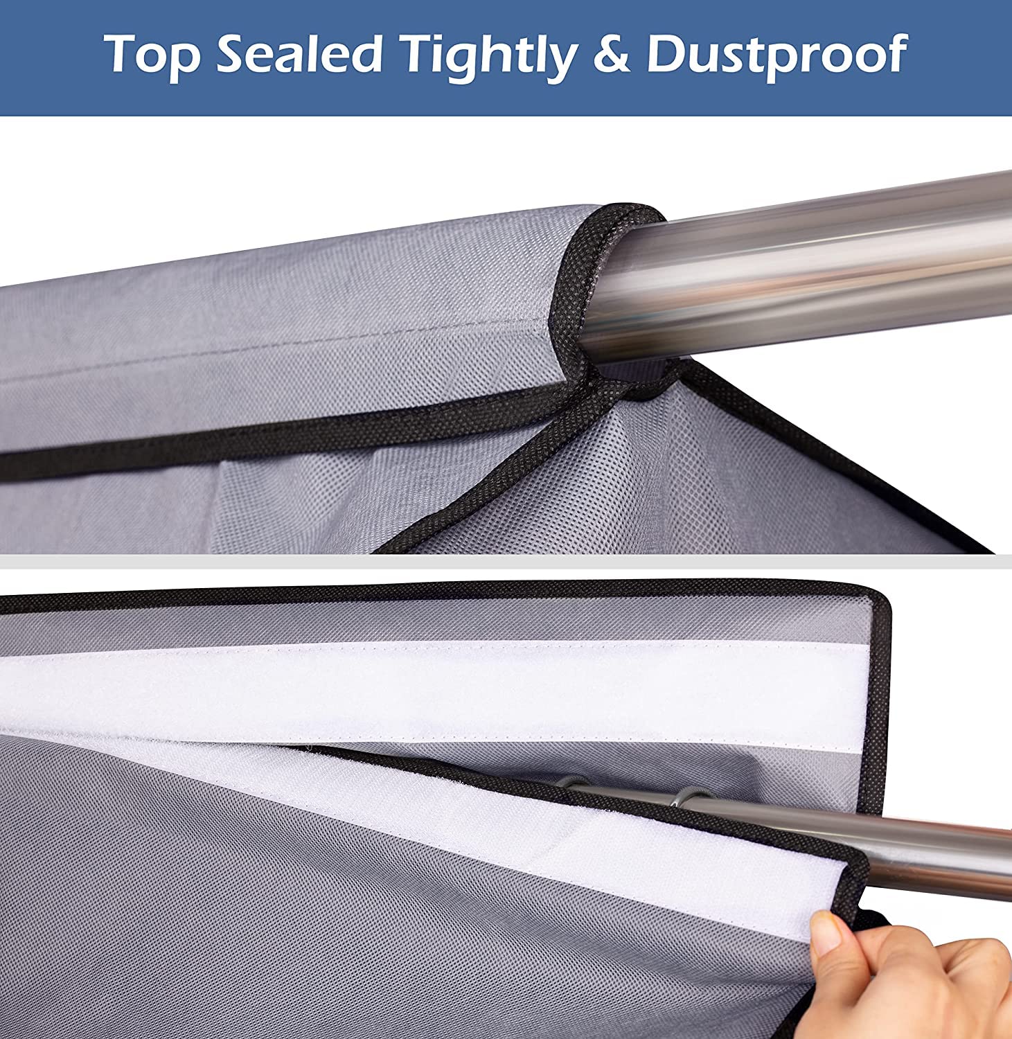 Sleeping Lamb 60'' Hanging Garment Bags For Closet Storage Sealed Completely Jackets Coats Suits Clothes Rack Cover For Wardrobe